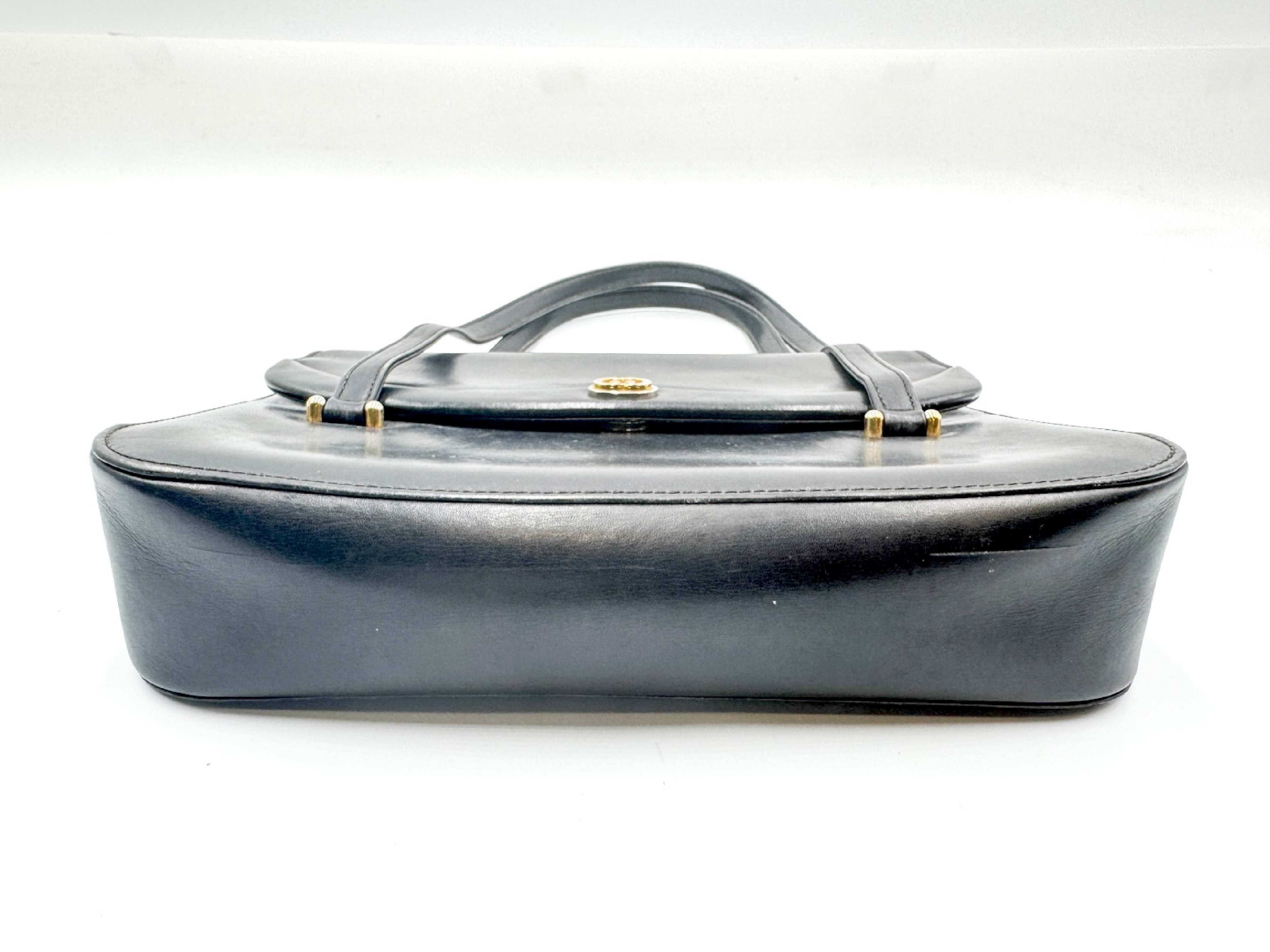 Leather Handbag, Black, Gold Hardware, GG Vintage Handbag — view 8