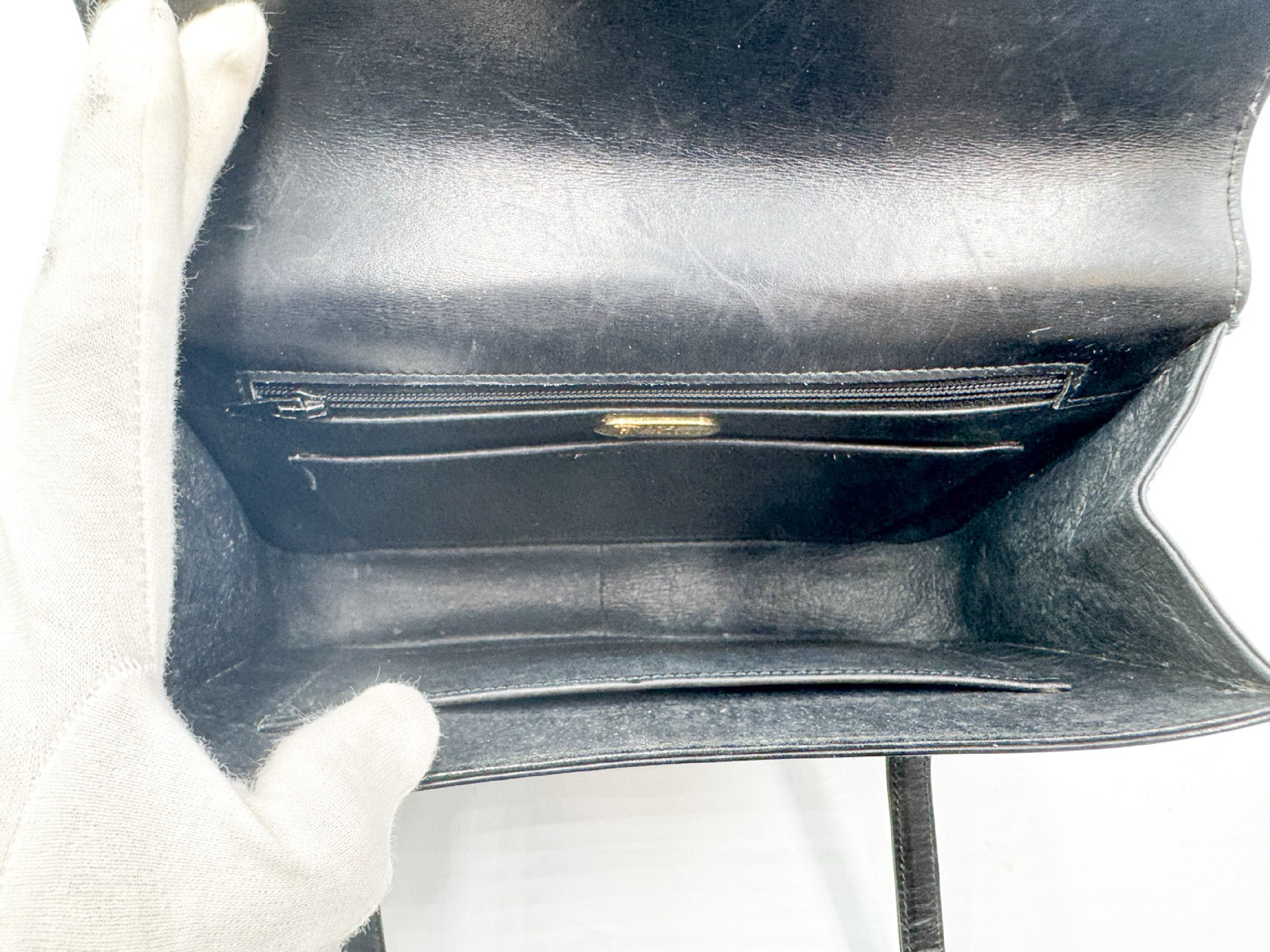 Leather Handbag, Black, Gold Hardware, GG Vintage Handbag — view 9