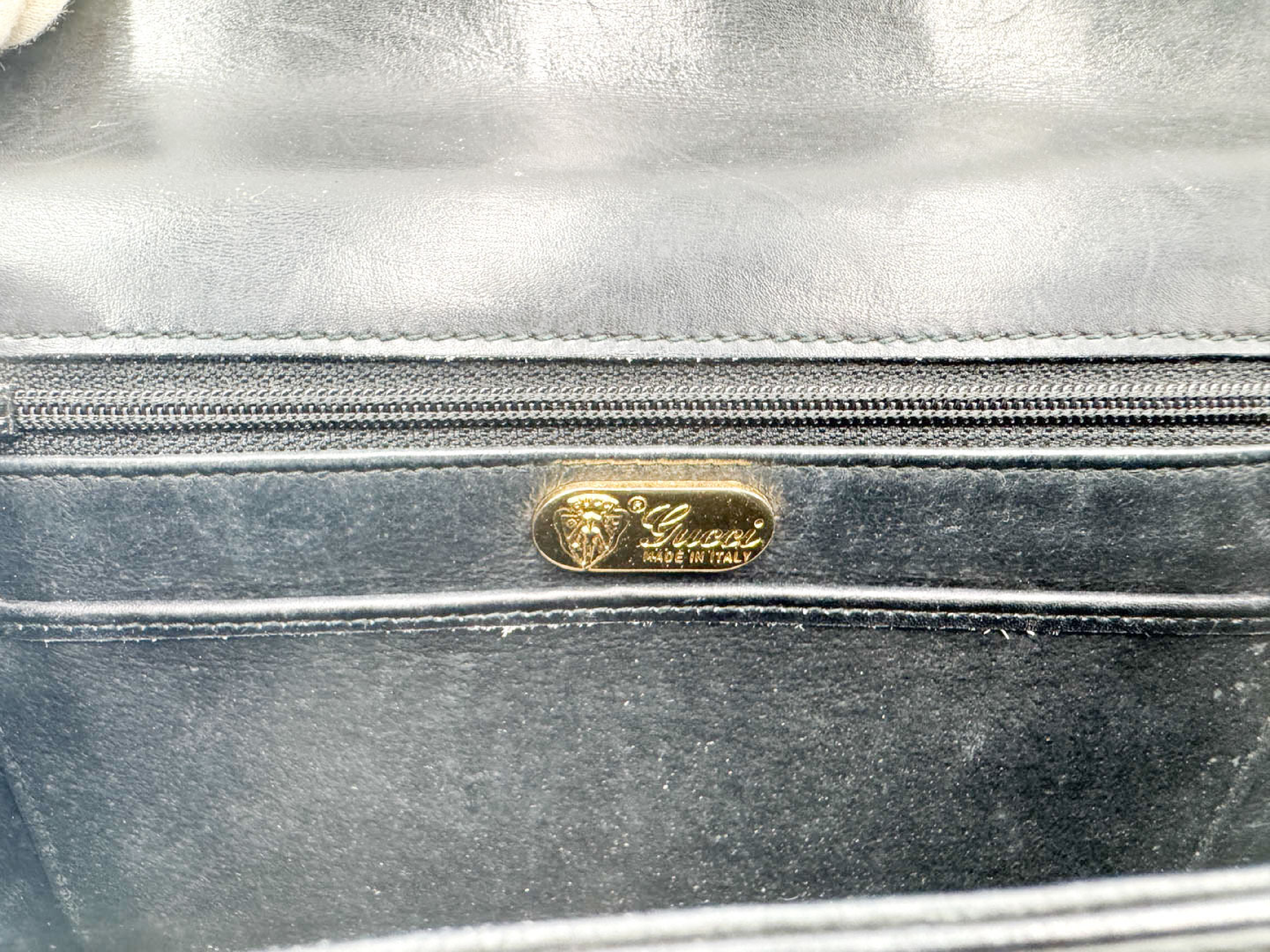 Leather Handbag, Black, Gold Hardware, GG Vintage Handbag — view 10
