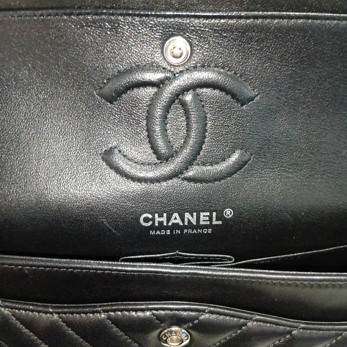 [Individually packaged] Chanel Chevron Lambskin Double Flap Double Chain Bag, Black with Silver Hardware, 30634650 (Serial Number in the 30s) — view 12
