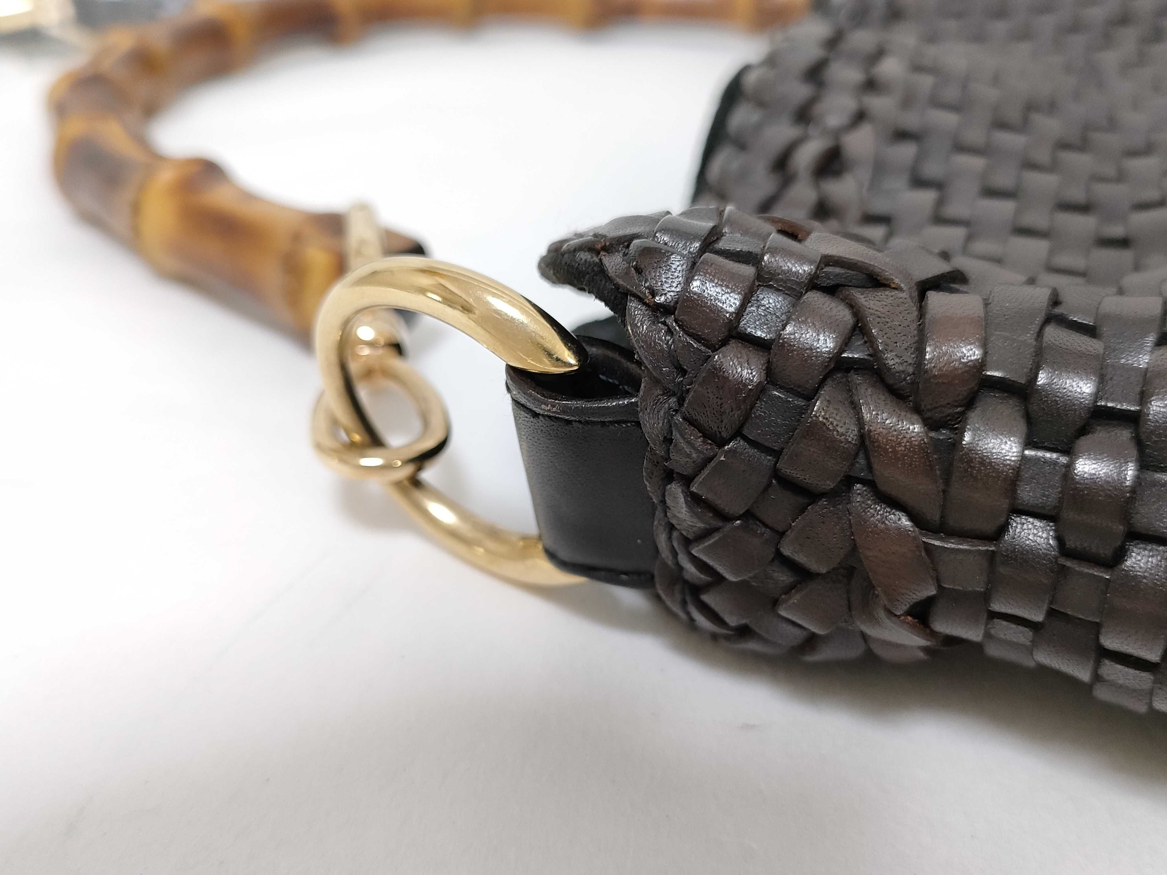 Bamboo Leather Woven Handbag (2-Way Handbag) — view 5