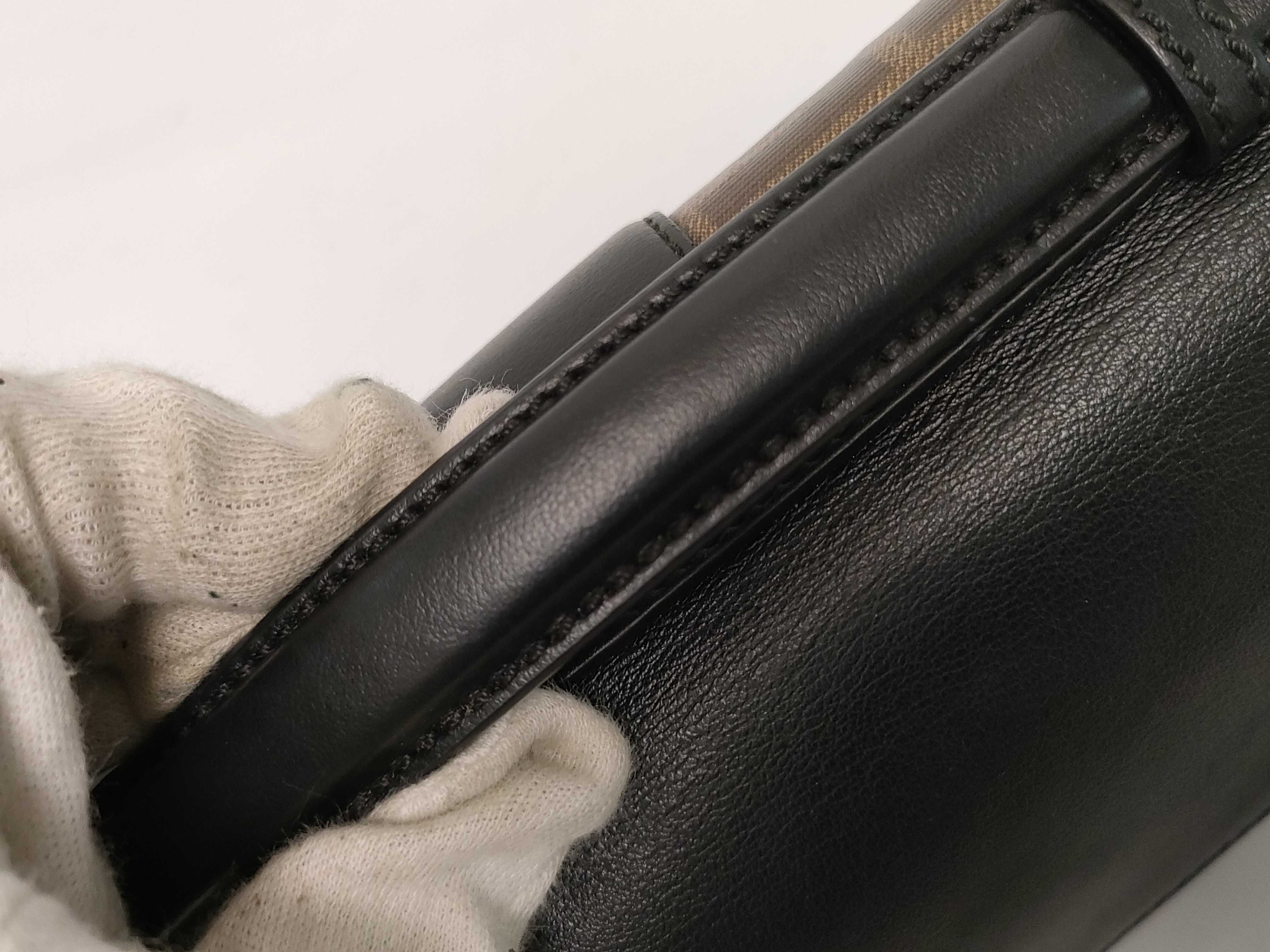 PH- Glazed Fabric Vitello Cantury Shoulder Bag Canvas Brown Shoulder Bag — view 12