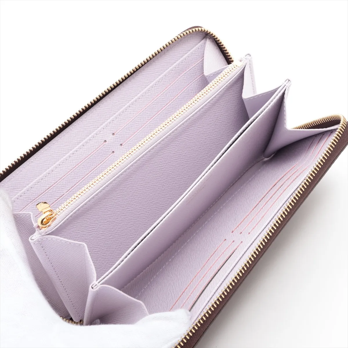 Monogram Zippy Wallet M25813 Misty Lilac Round Zip Wallet (RFID detected) — view 3