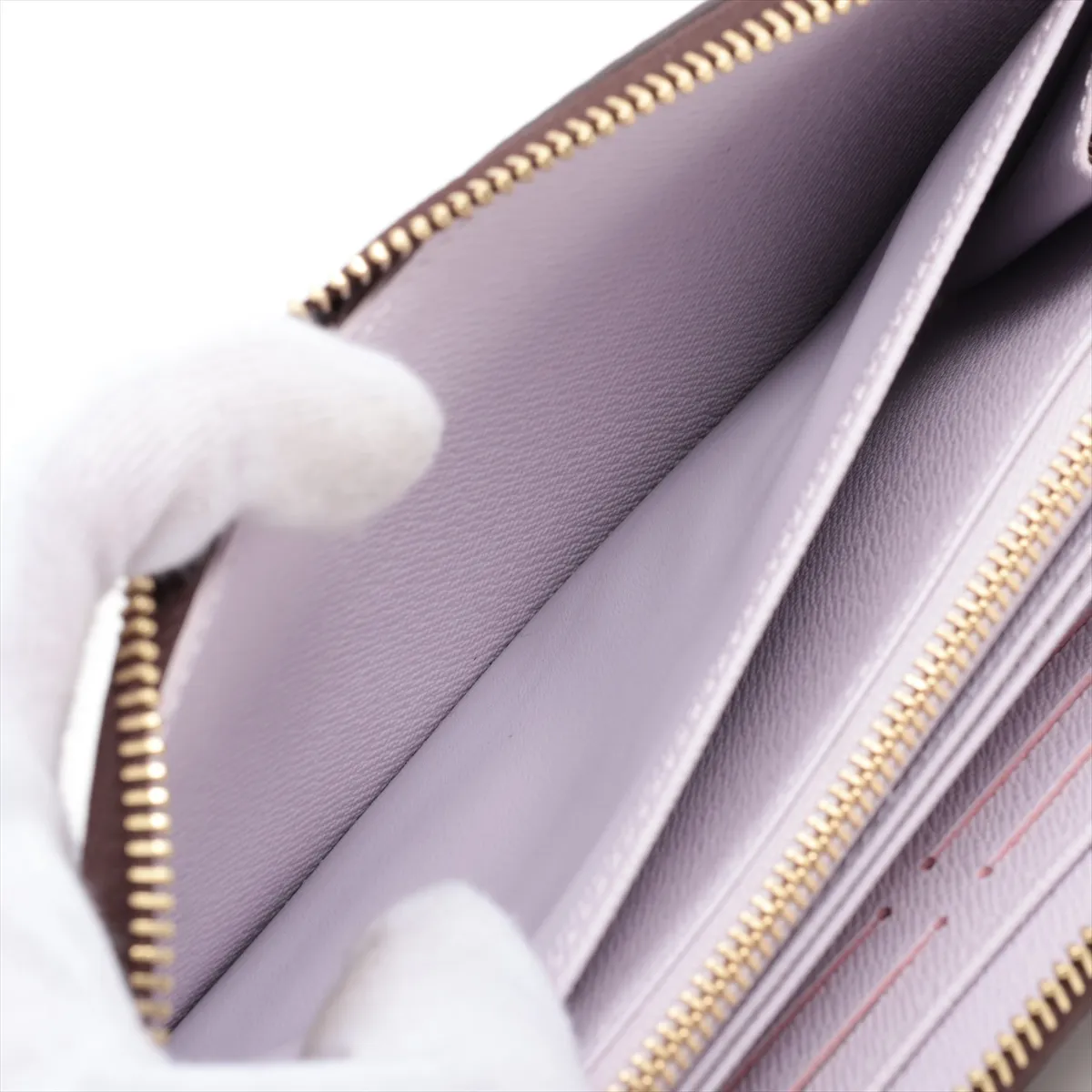 Monogram Zippy Wallet M25813 Misty Lilac Round Zip Wallet (RFID detected) — view 4