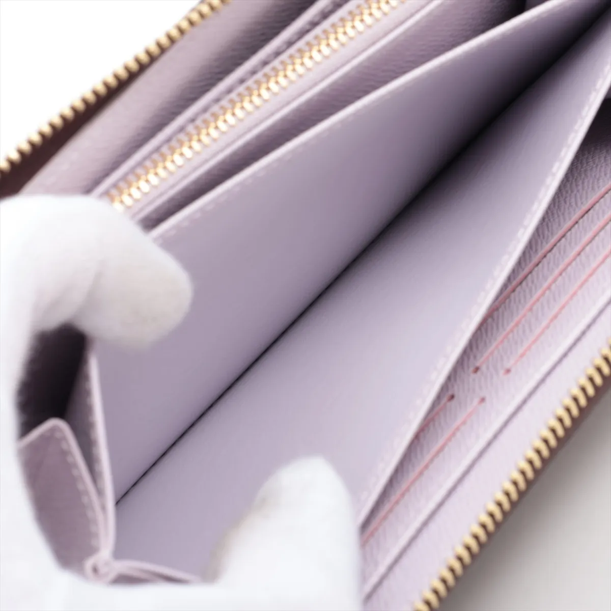 Monogram Zippy Wallet M25813 Misty Lilac Round Zip Wallet (RFID detected) — view 7