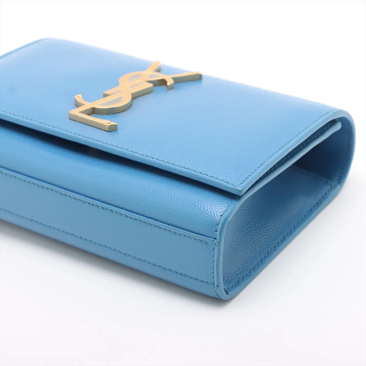 Classic Kate Leather Chain Shoulder Bag Blue — view 3