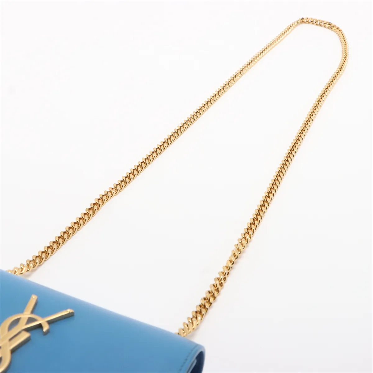 Classic Kate Leather Chain Shoulder Bag Blue — view 5