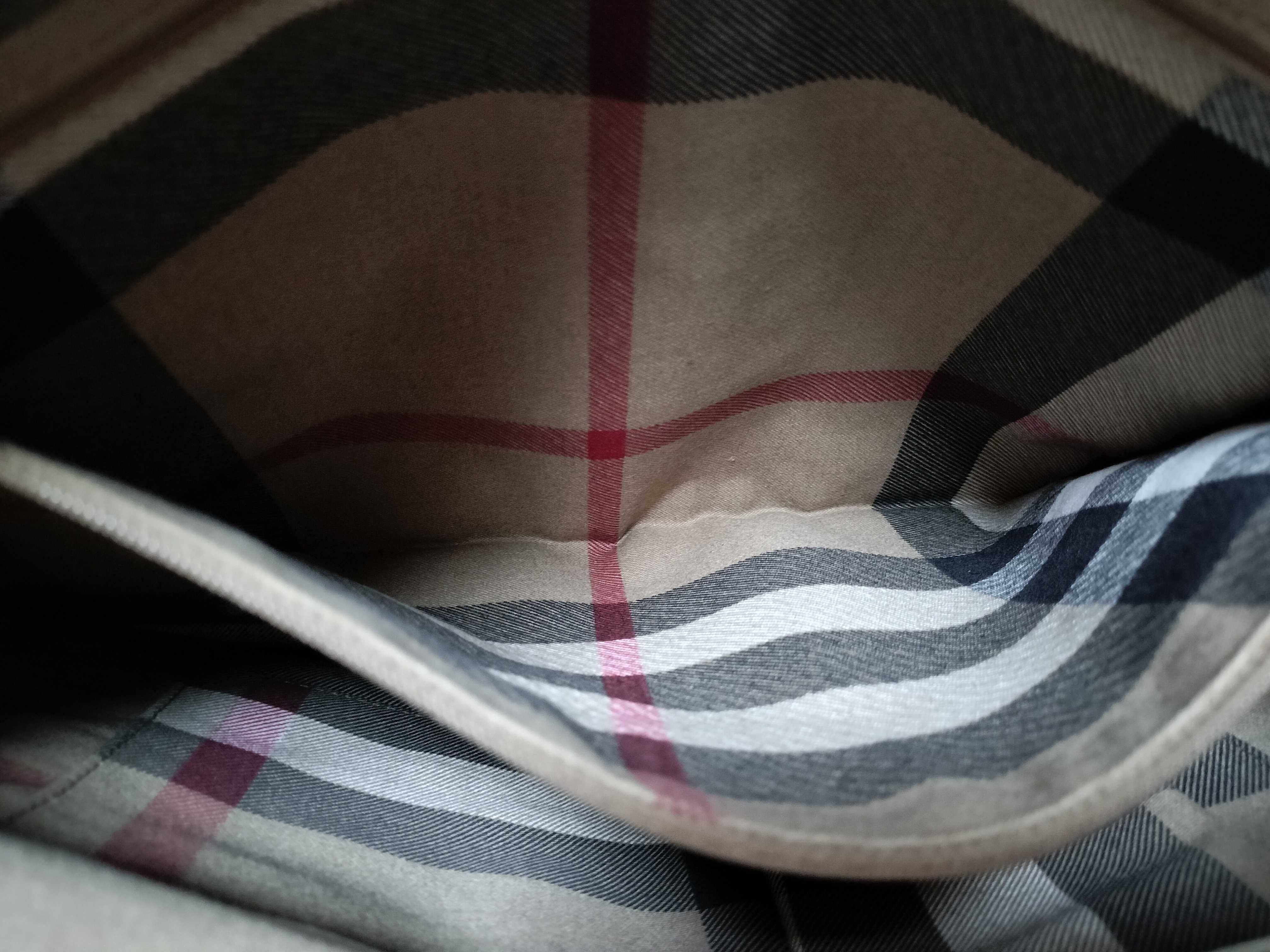 Leather Tote Bag with Nova Check Interior — view 11