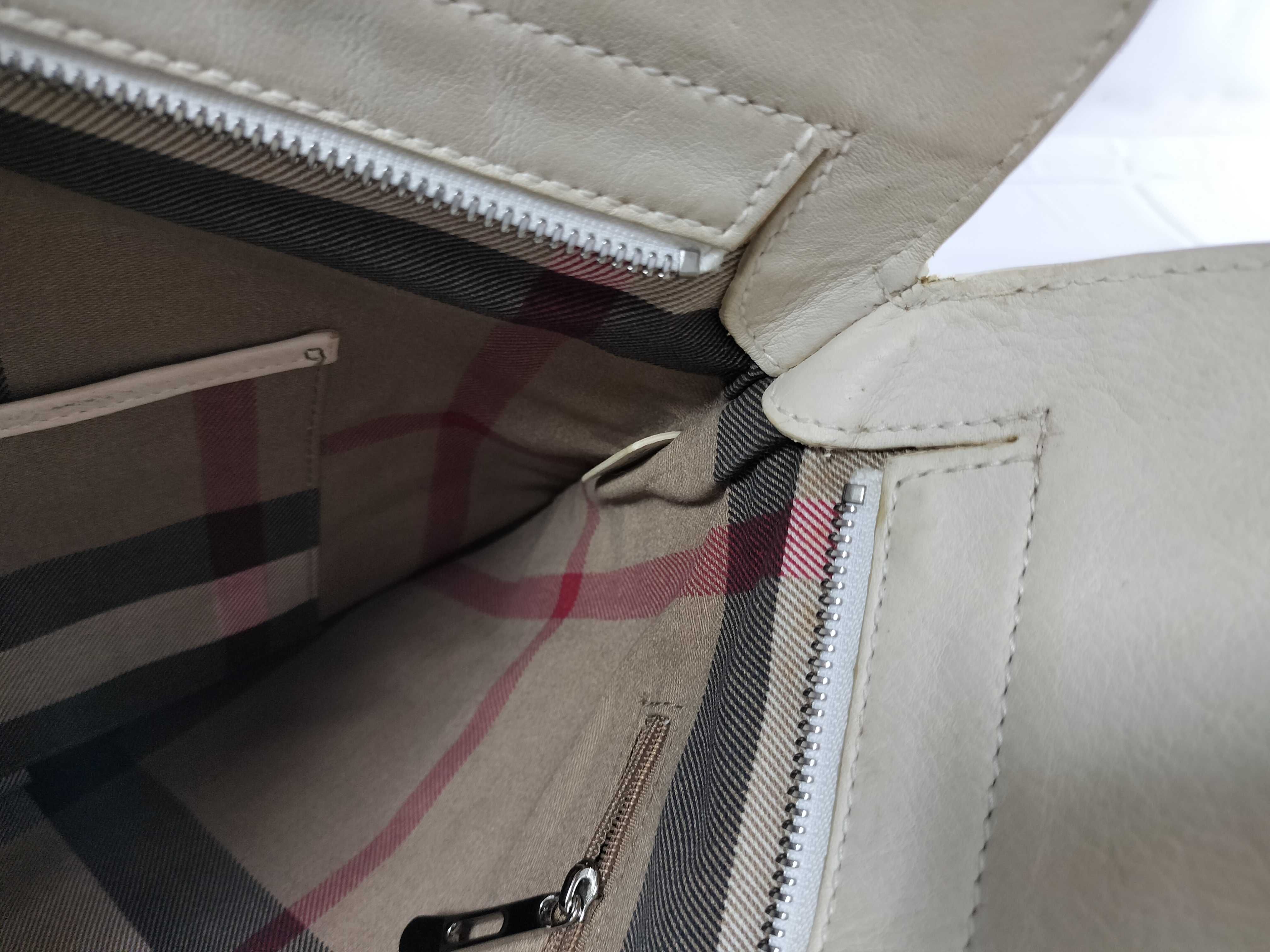 Leather Tote Bag with Nova Check Interior — view 9