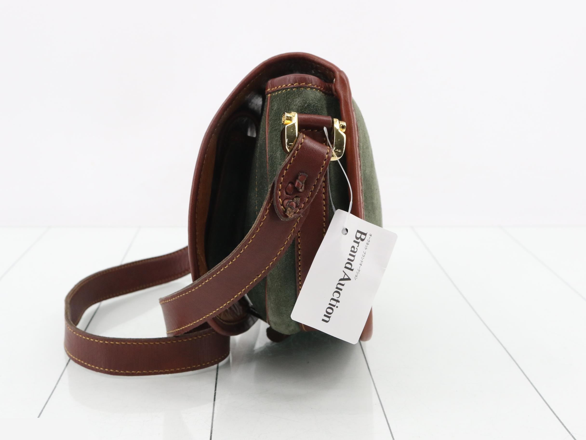 Suede and vintage leather combination shoulder bag — view 3