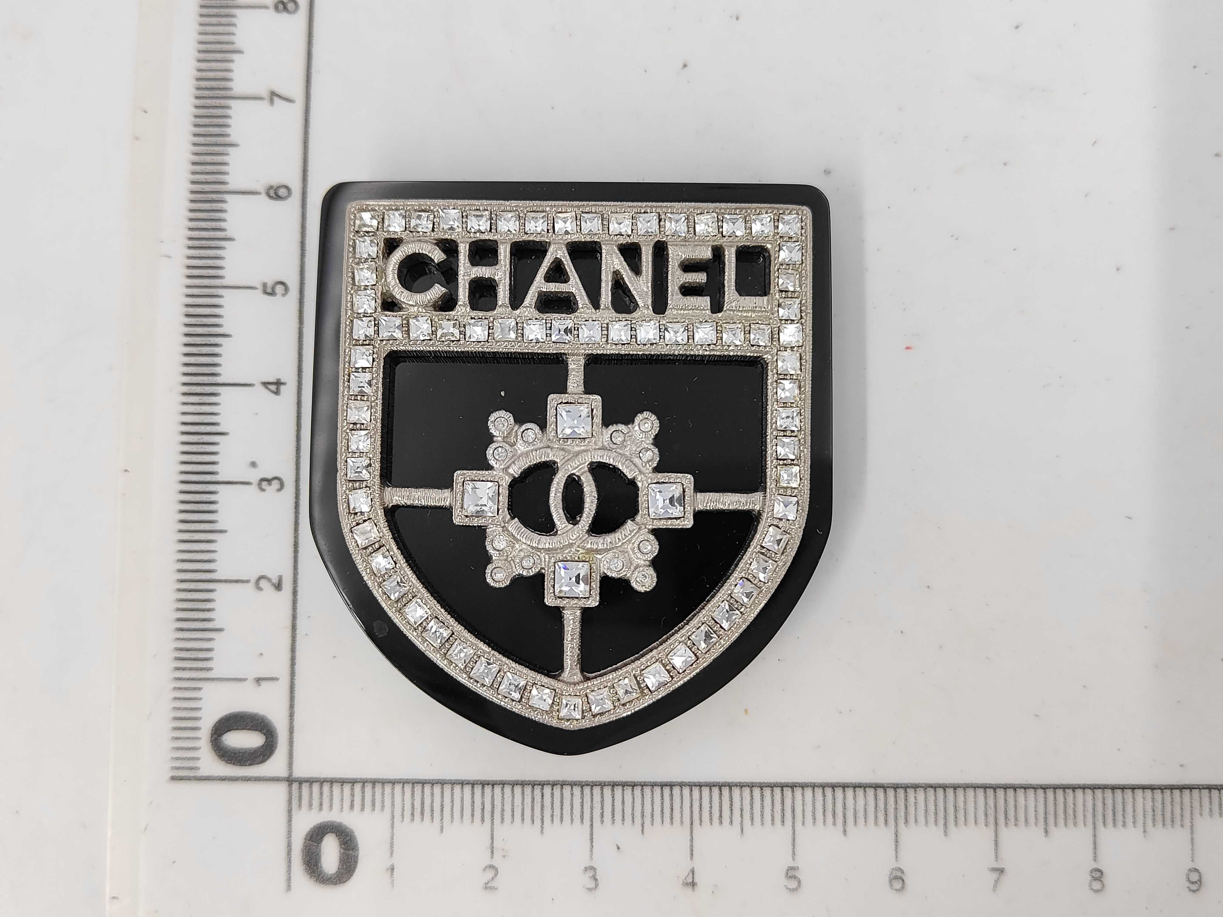 logo rhinestone brooch — view 6