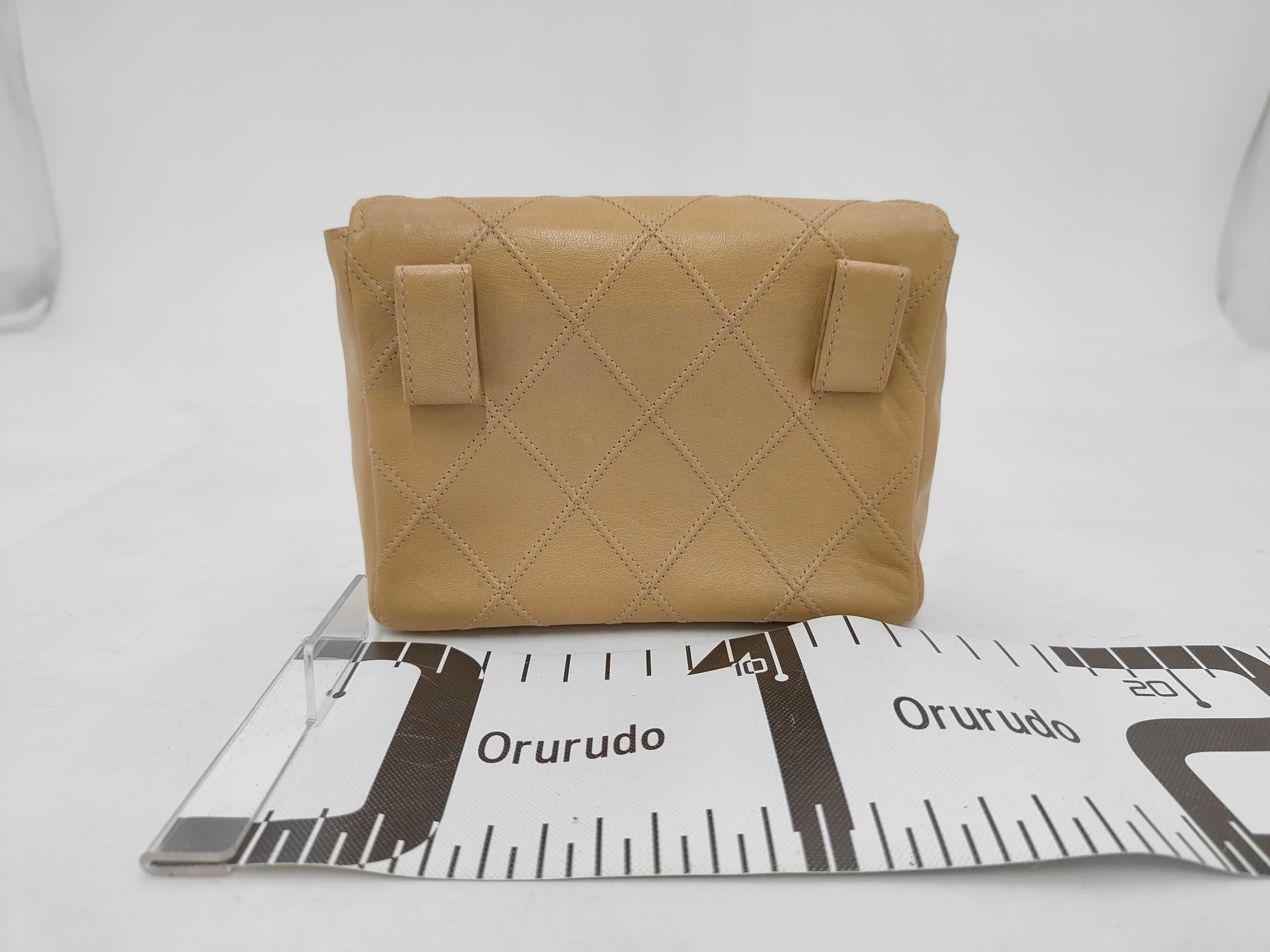 Matelassé Turnlock Coco Waist Bag, Beige, Size 75 — view 2