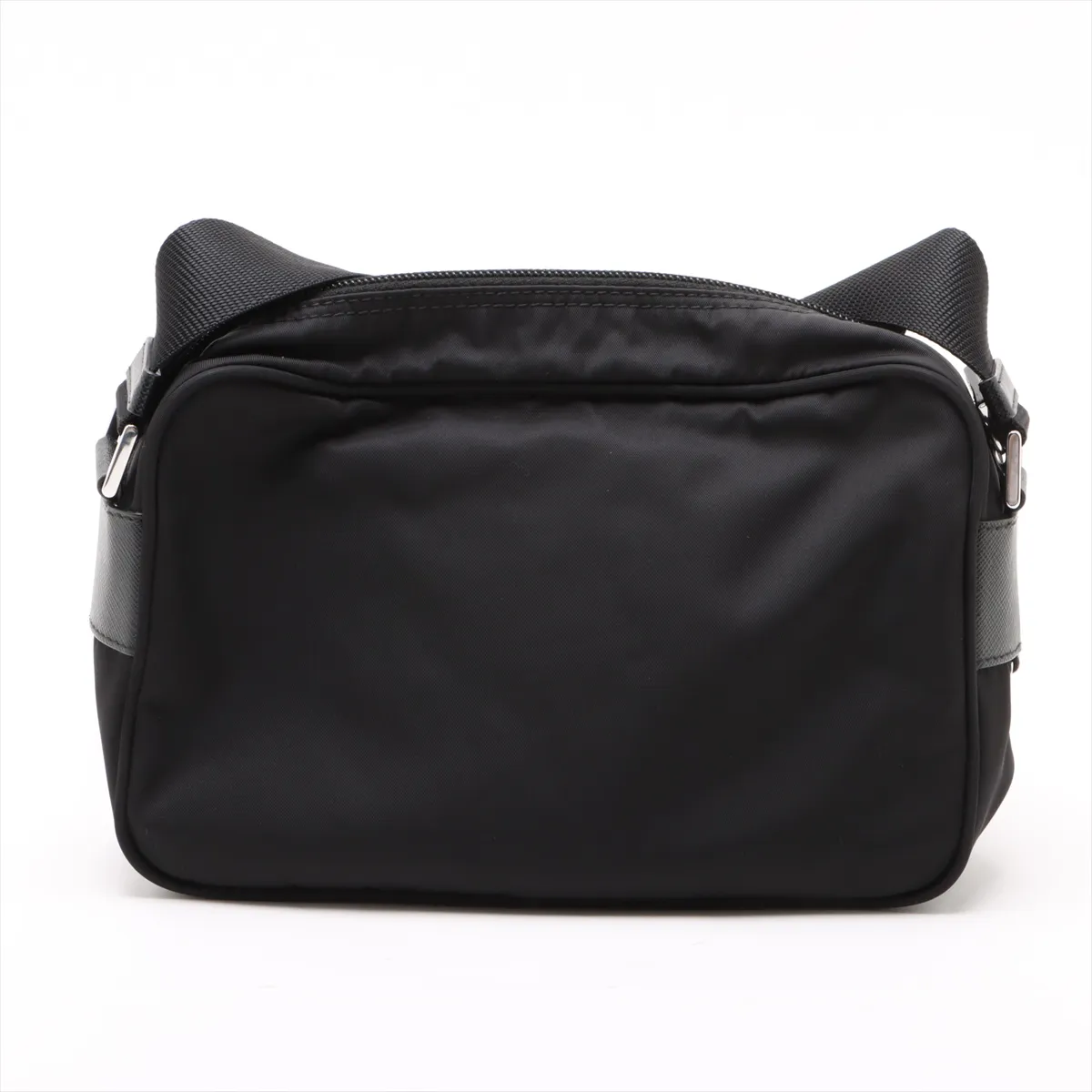 Tessuto Nylon x Leather Shoulder Bag Black 1BC167 — view 2