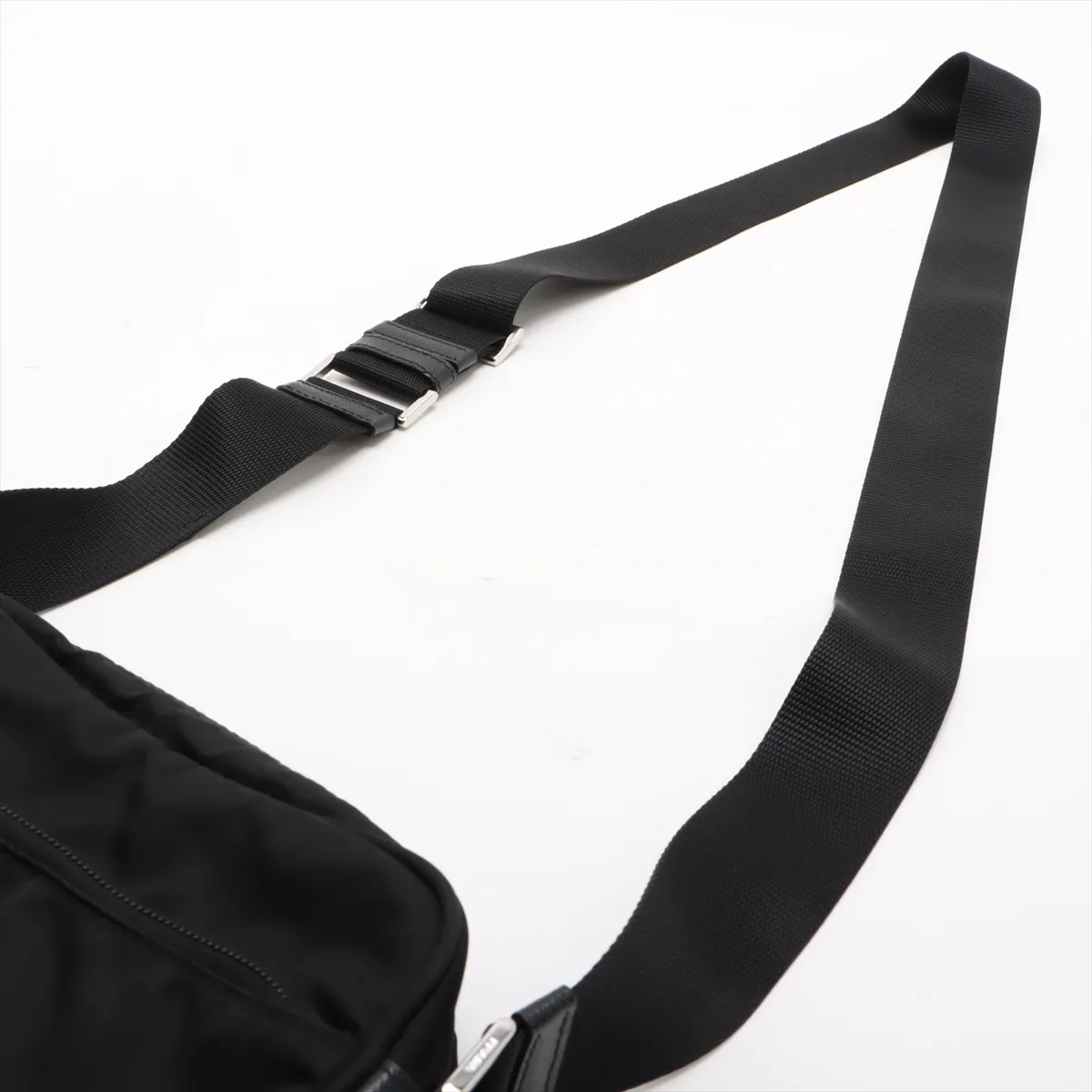 Tessuto Nylon x Leather Shoulder Bag Black 1BC167 — view 5