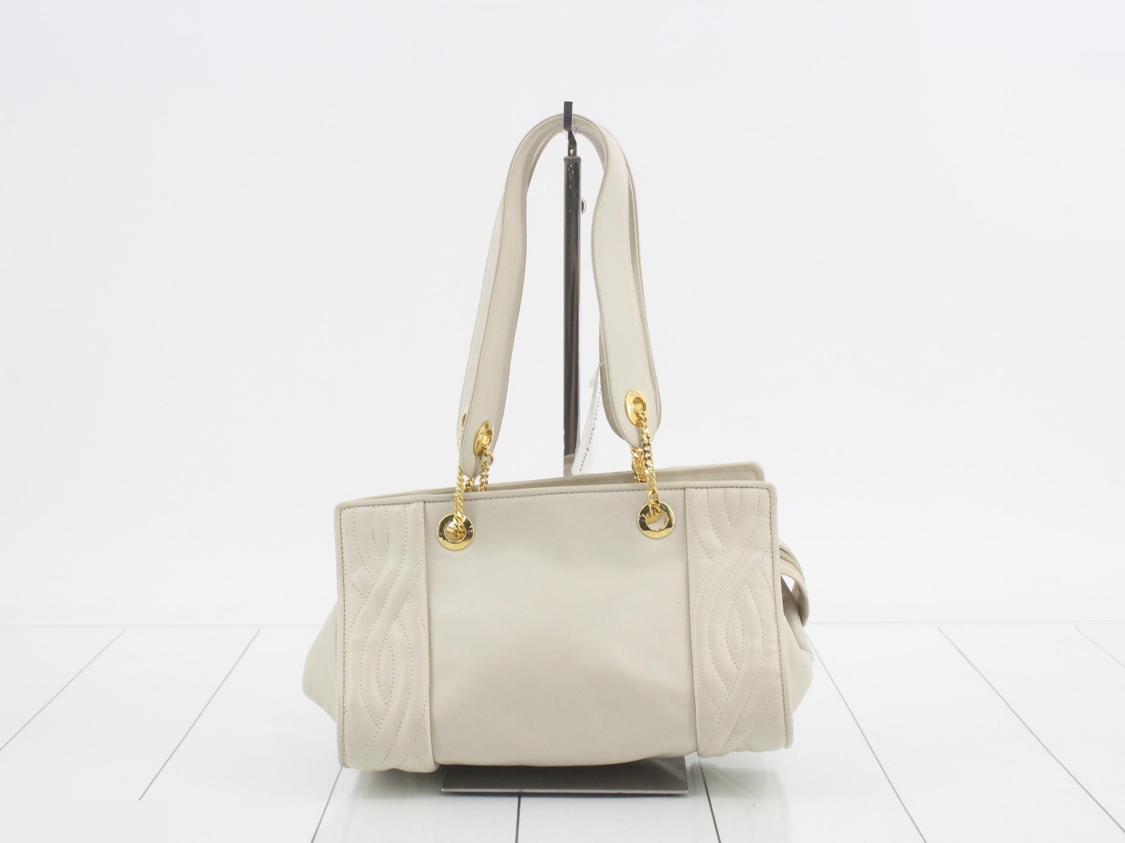 Leather Double Chain Shoulder Handbag