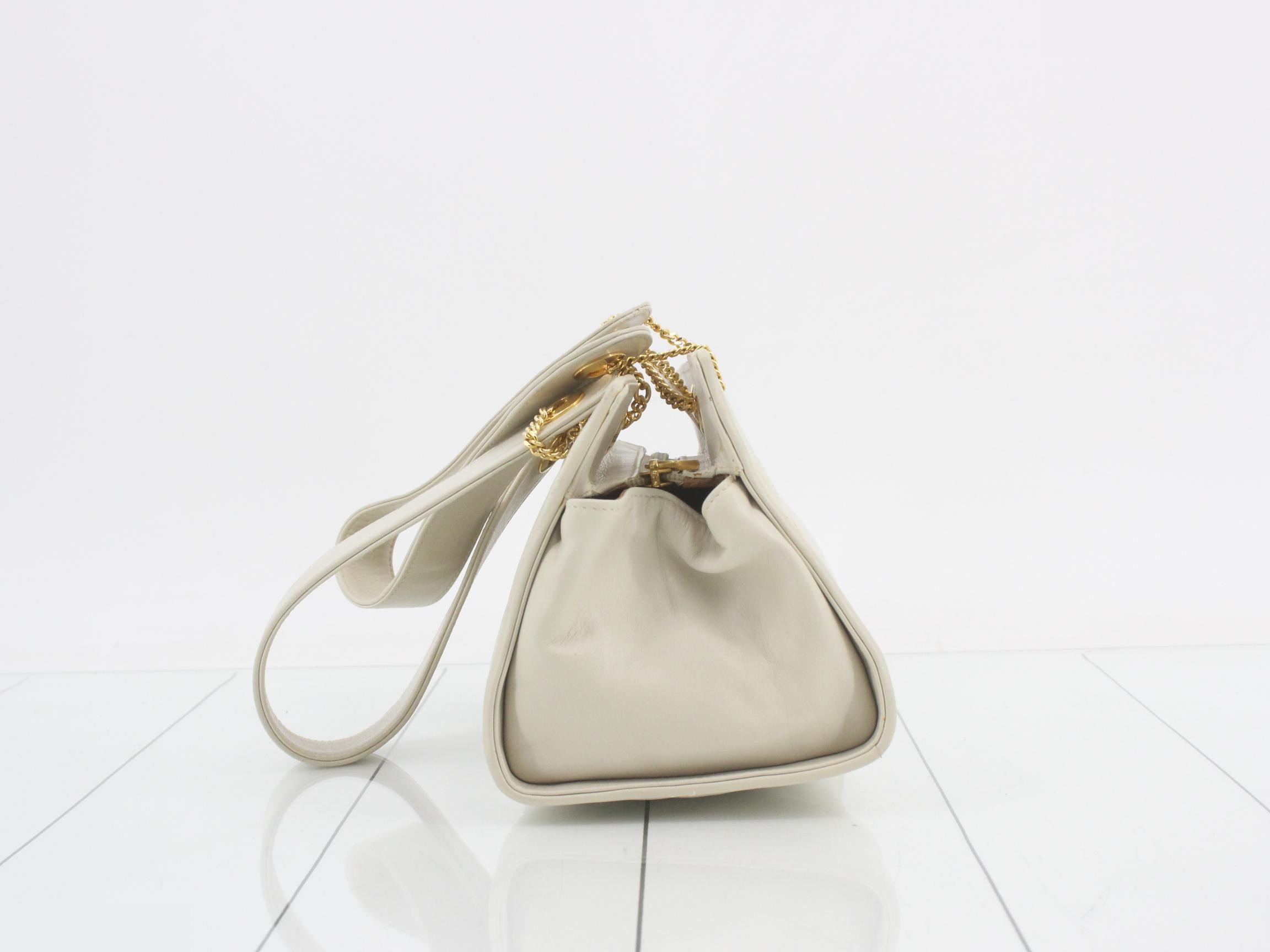 Leather Double Chain Shoulder Handbag — view 4