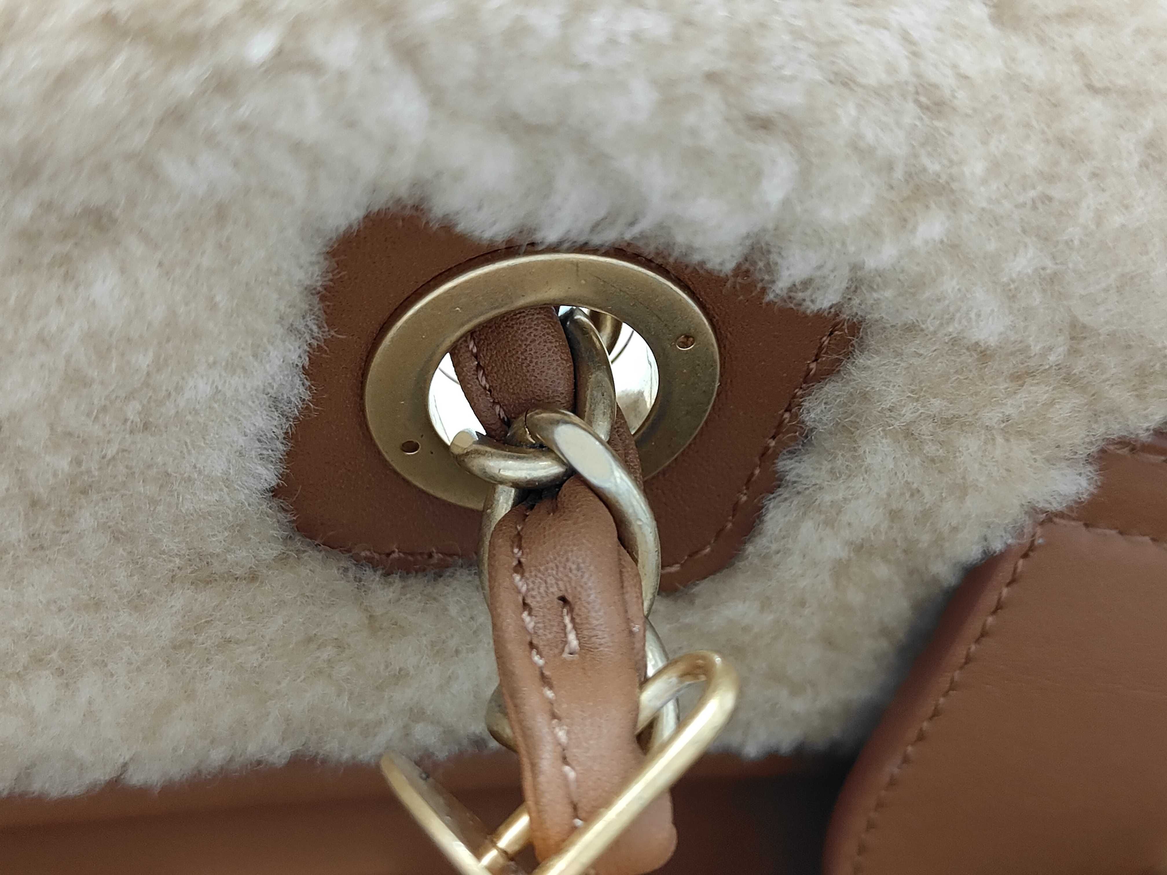 Shearling Brown Tote Bag — view 6