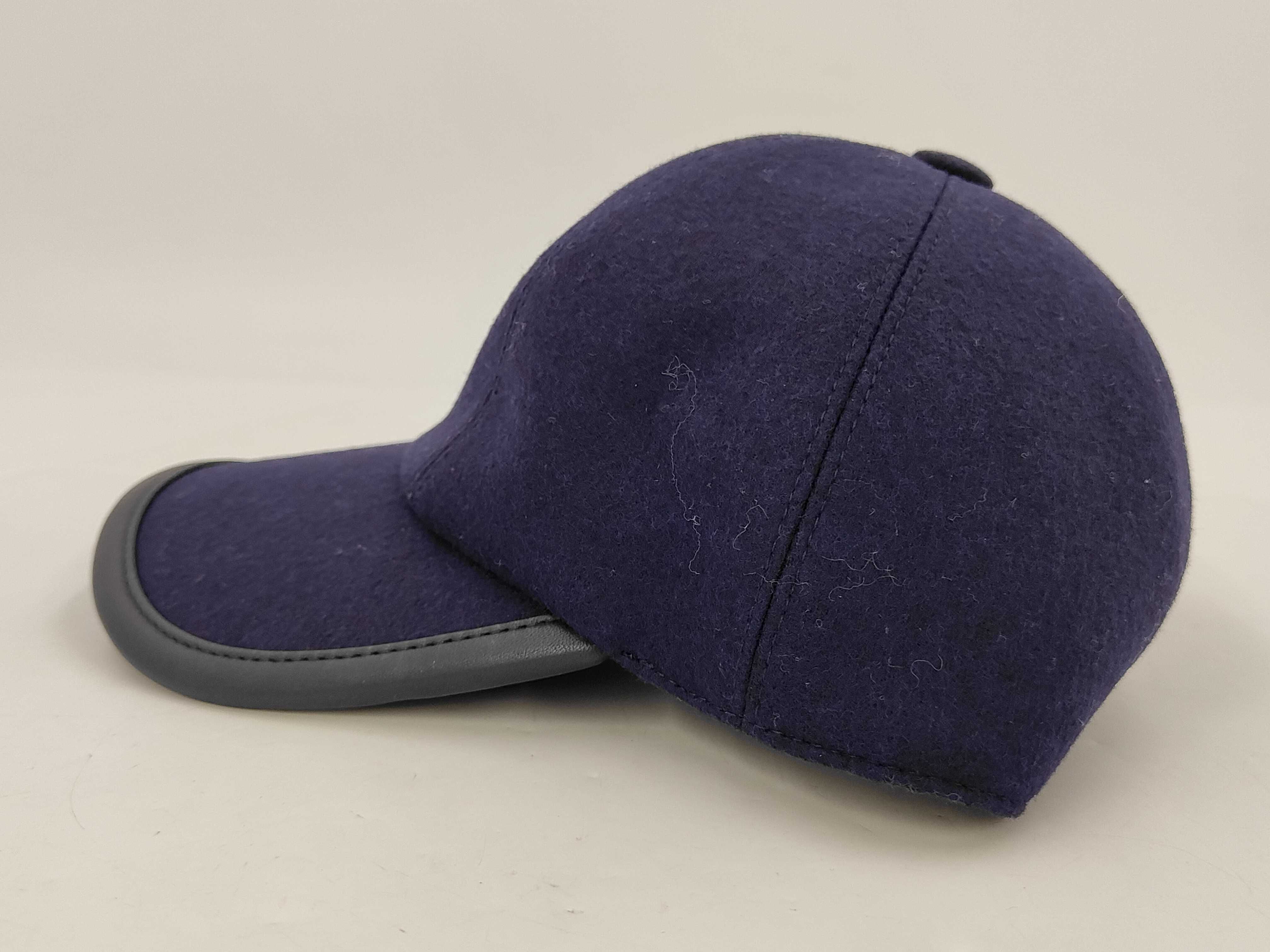 Sellier Cap, Size 57, Wool x Nylon, Navy, Other Accessories — view 2