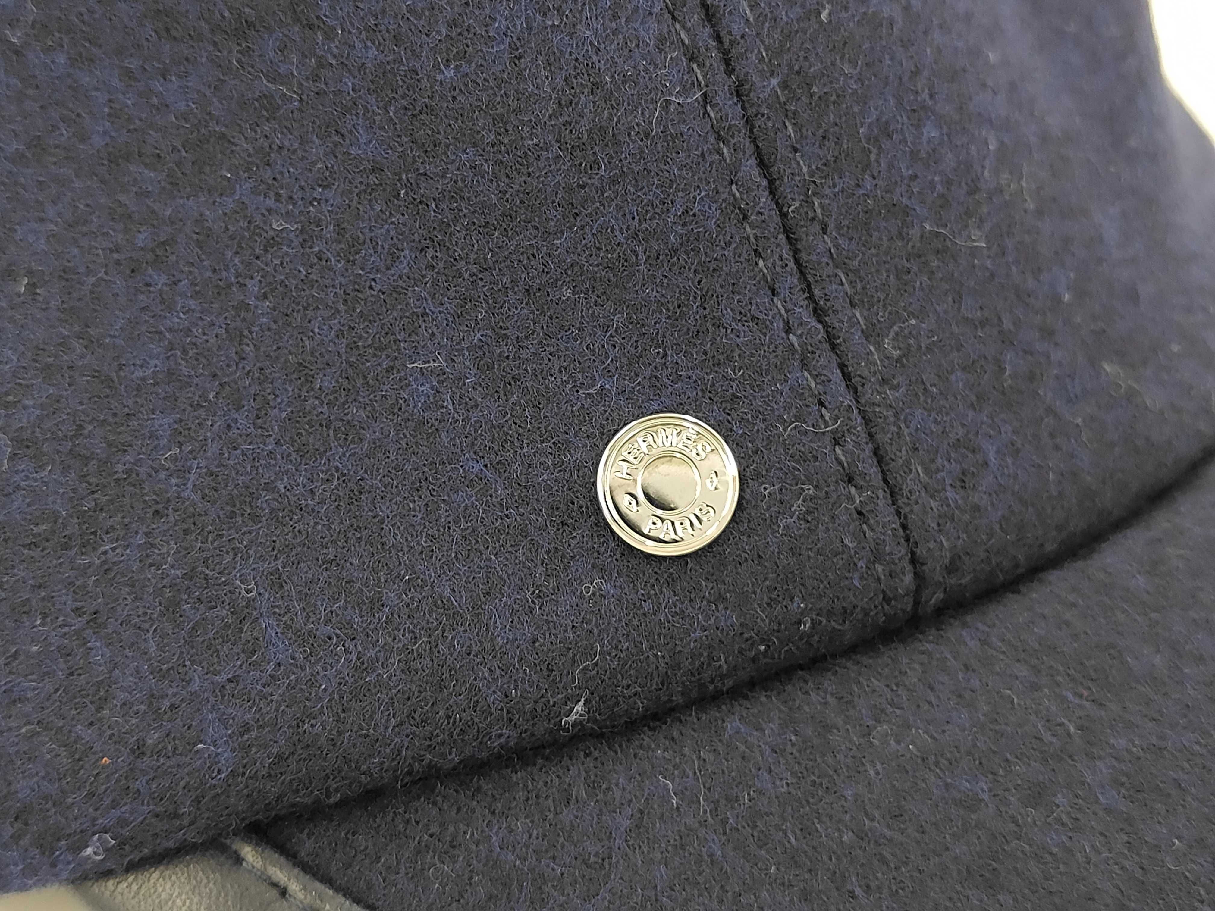 Sellier Cap, Size 57, Wool x Nylon, Navy, Other Accessories — view 5