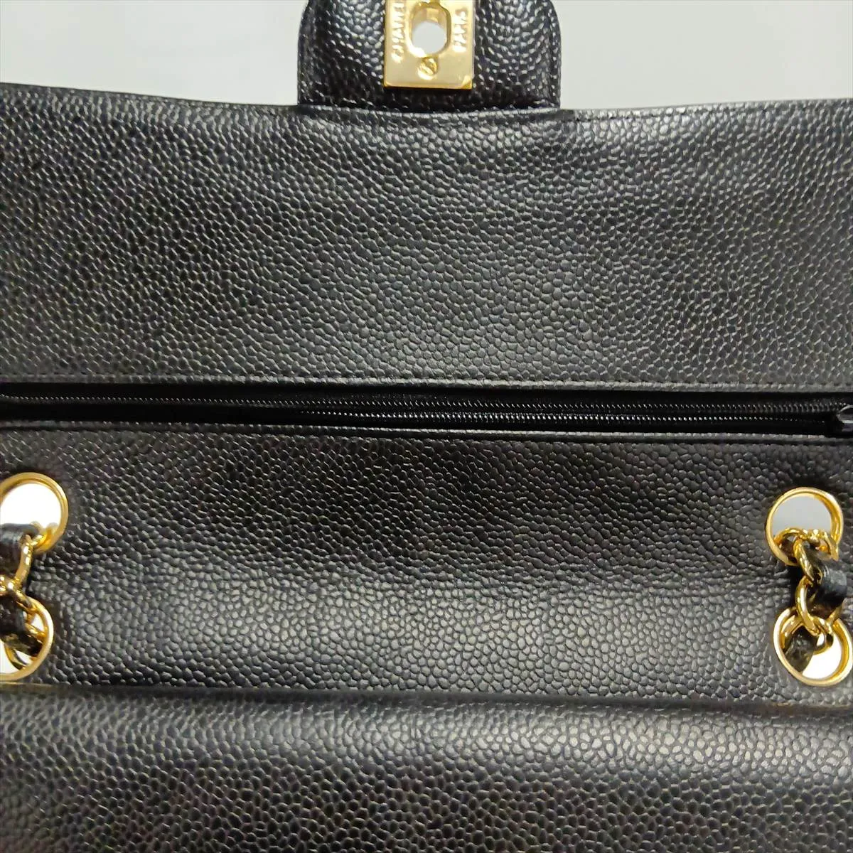 [Individually packaged] Chanel Matelassé 25 Caviar Skin Double Flap Double Chain Bag, Black with Gold Hardware, 17367277, Serial Number 17, A01112 — view 15