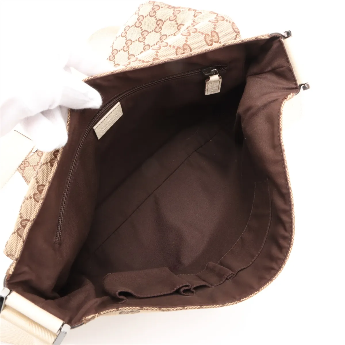 GG Canvas x Leather Shoulder Bag Brown 146236 — view 6