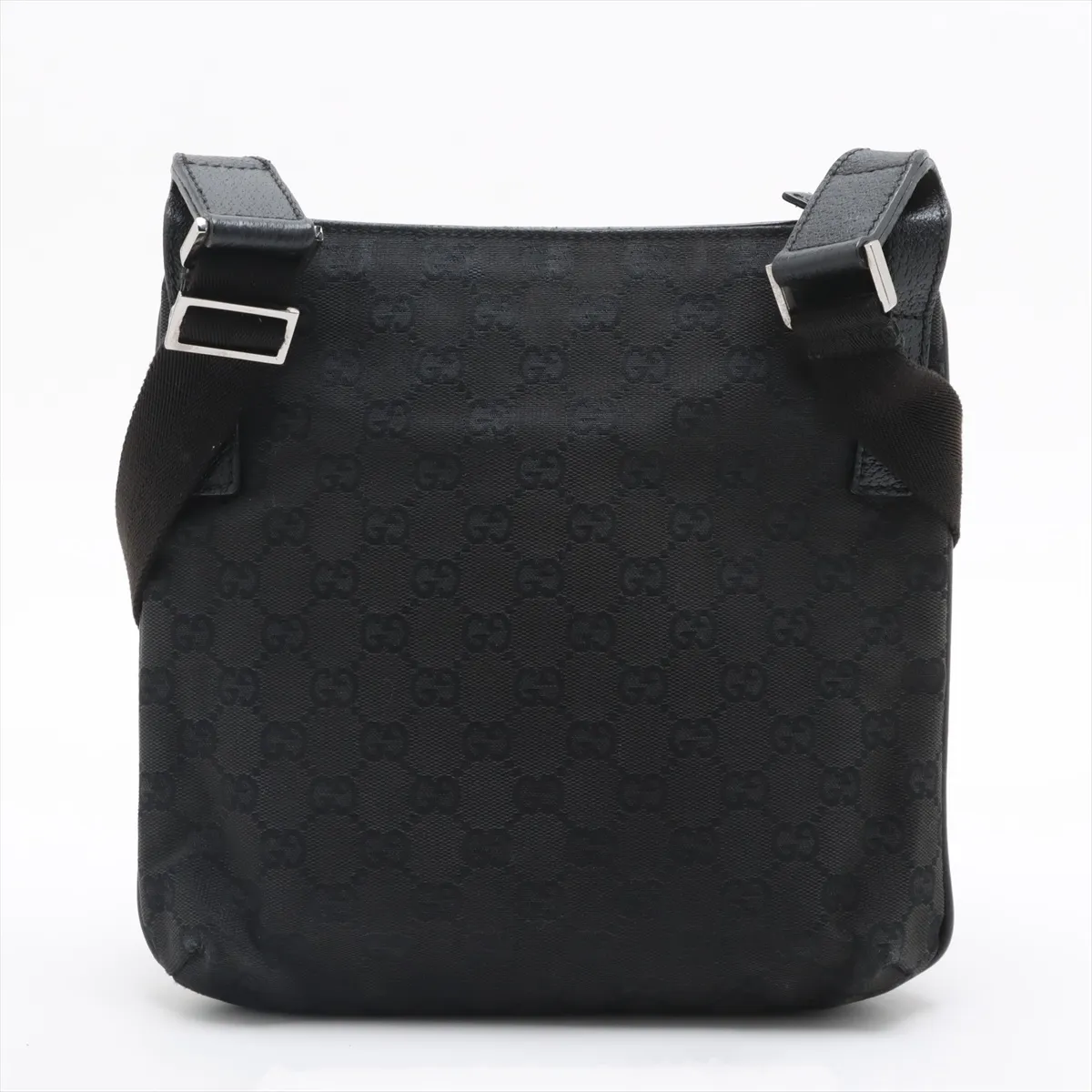 GG Canvas x Leather Shoulder Bag Black 122793 — view 2
