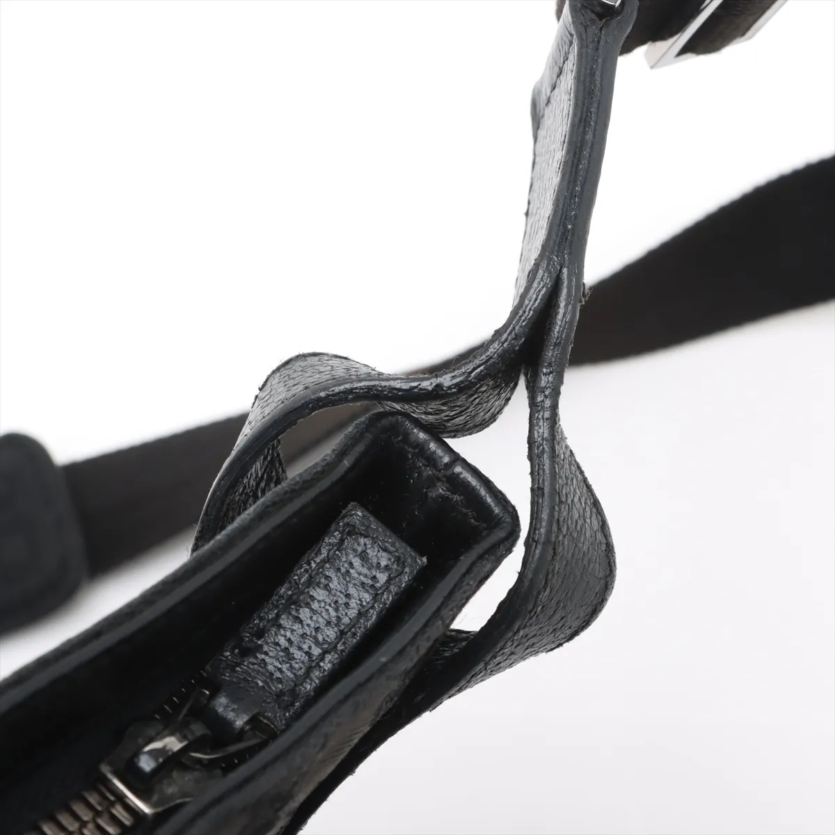 GG Canvas x Leather Shoulder Bag Black 122793 — view 11
