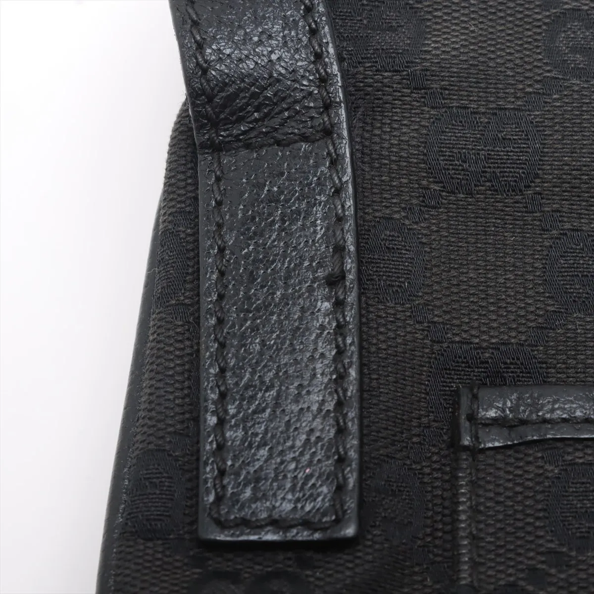 GG Canvas x Leather Shoulder Bag Black 122793 — view 13