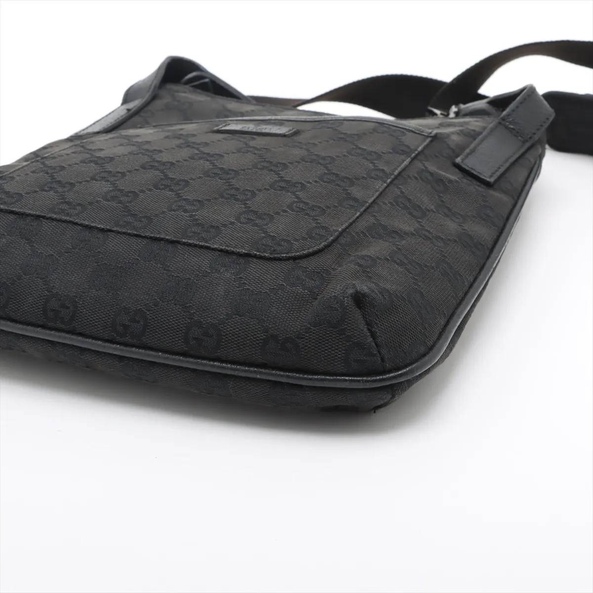 GG Canvas x Leather Shoulder Bag Black 122793 — view 3