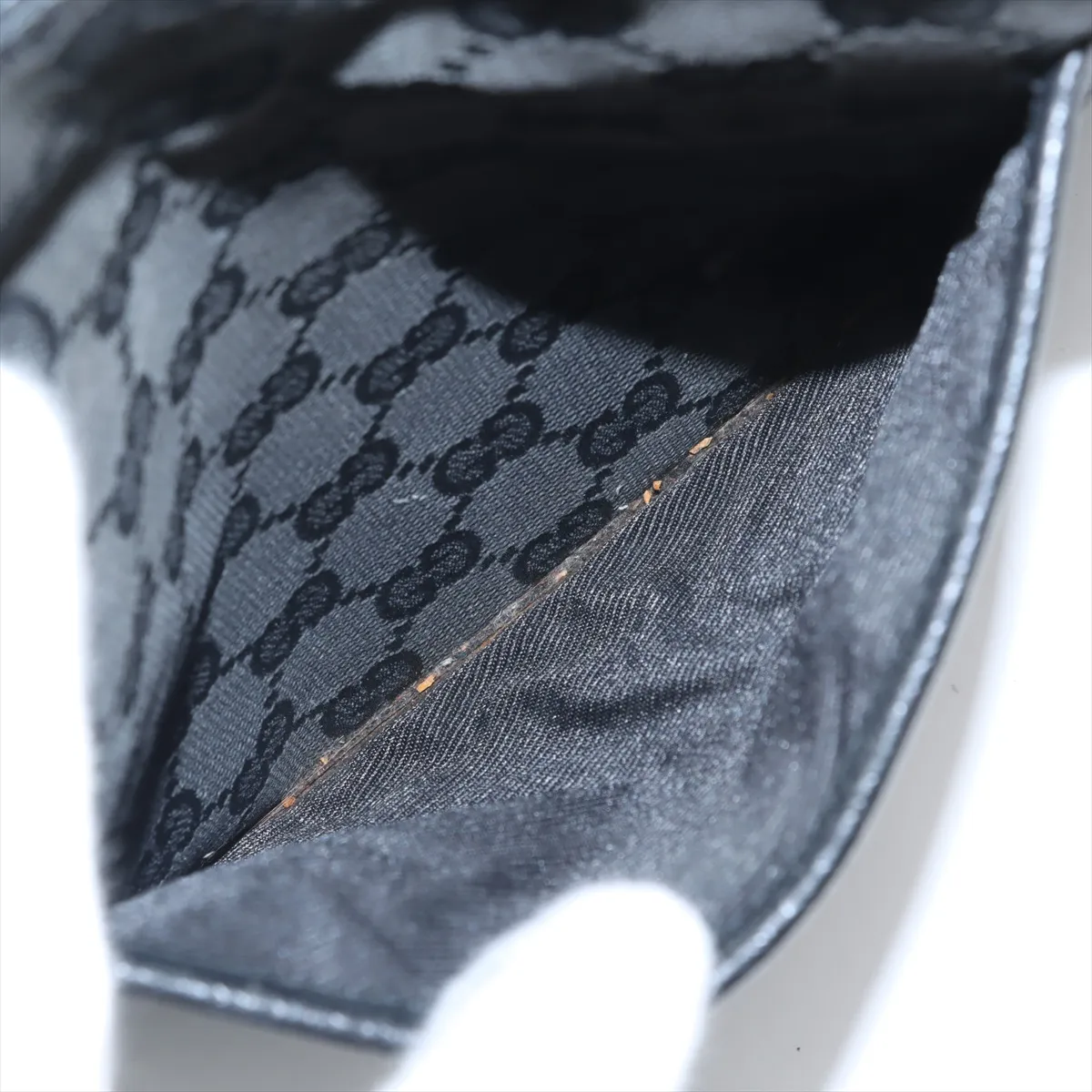 GG Canvas x Leather Shoulder Bag Black 122793 — view 8