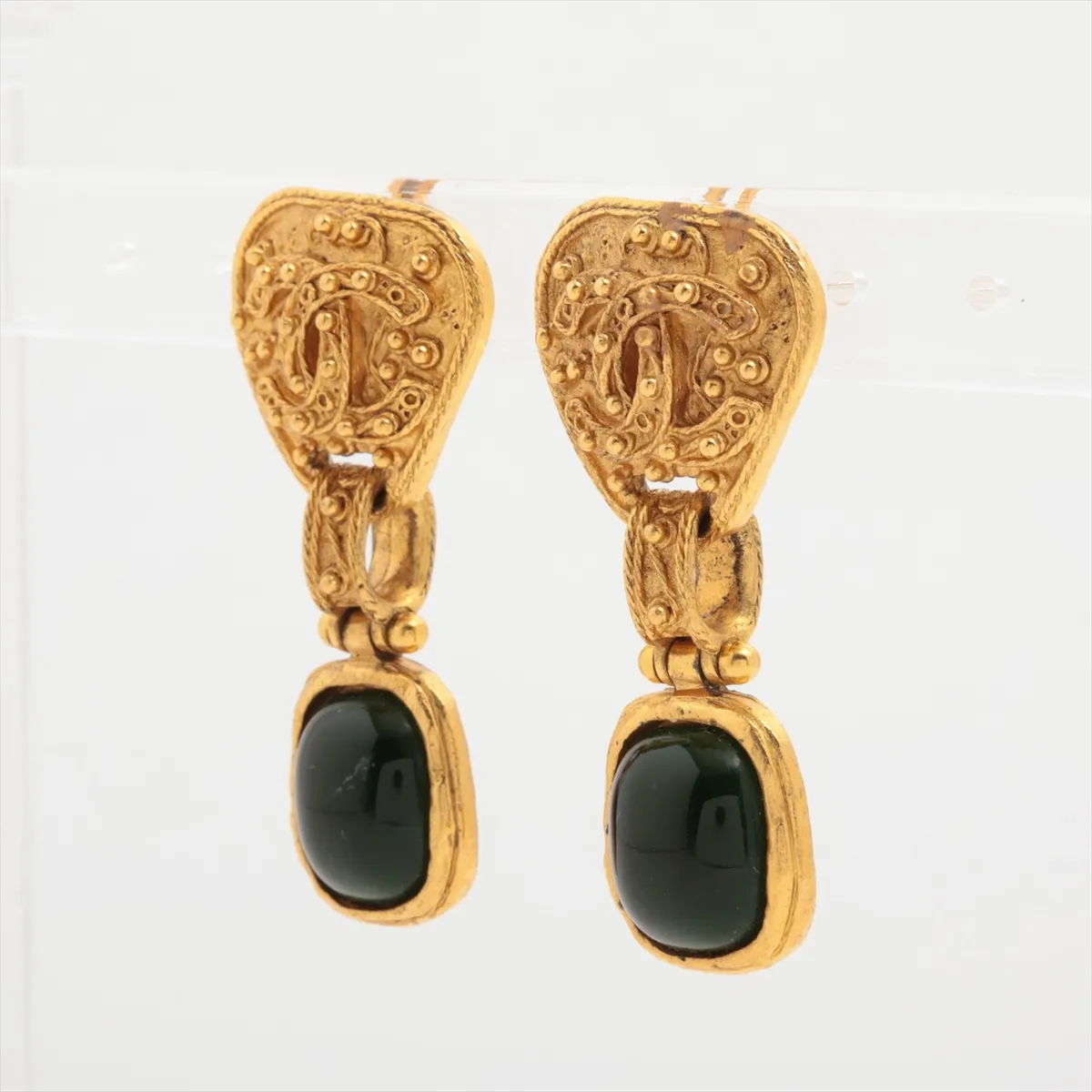Cocomark Gripore 94A Earrings (for both ears) GP x Colored Stone Gold x Green — view 3