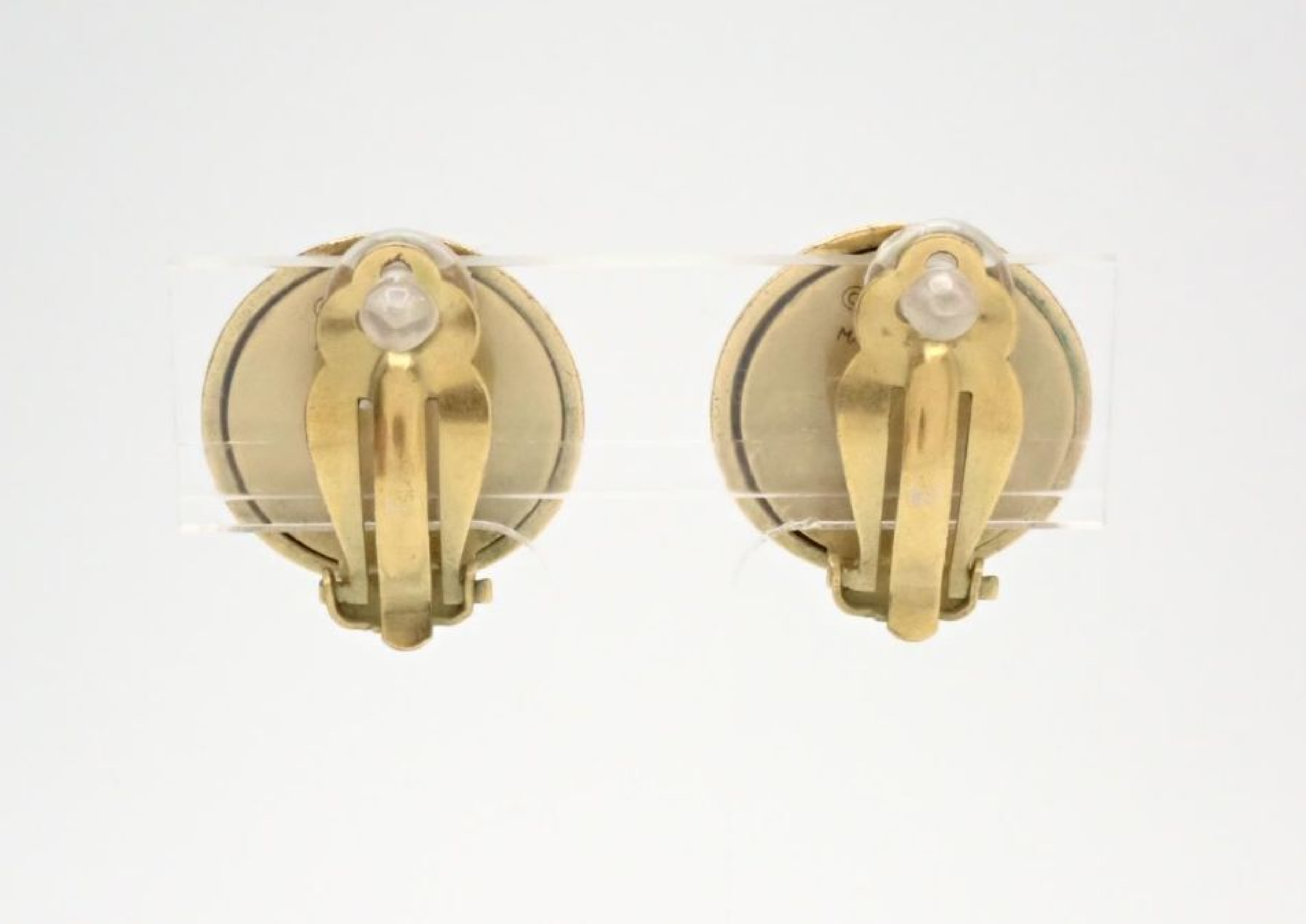 Chanel Cross Earrings, Black, with markings. — view 2