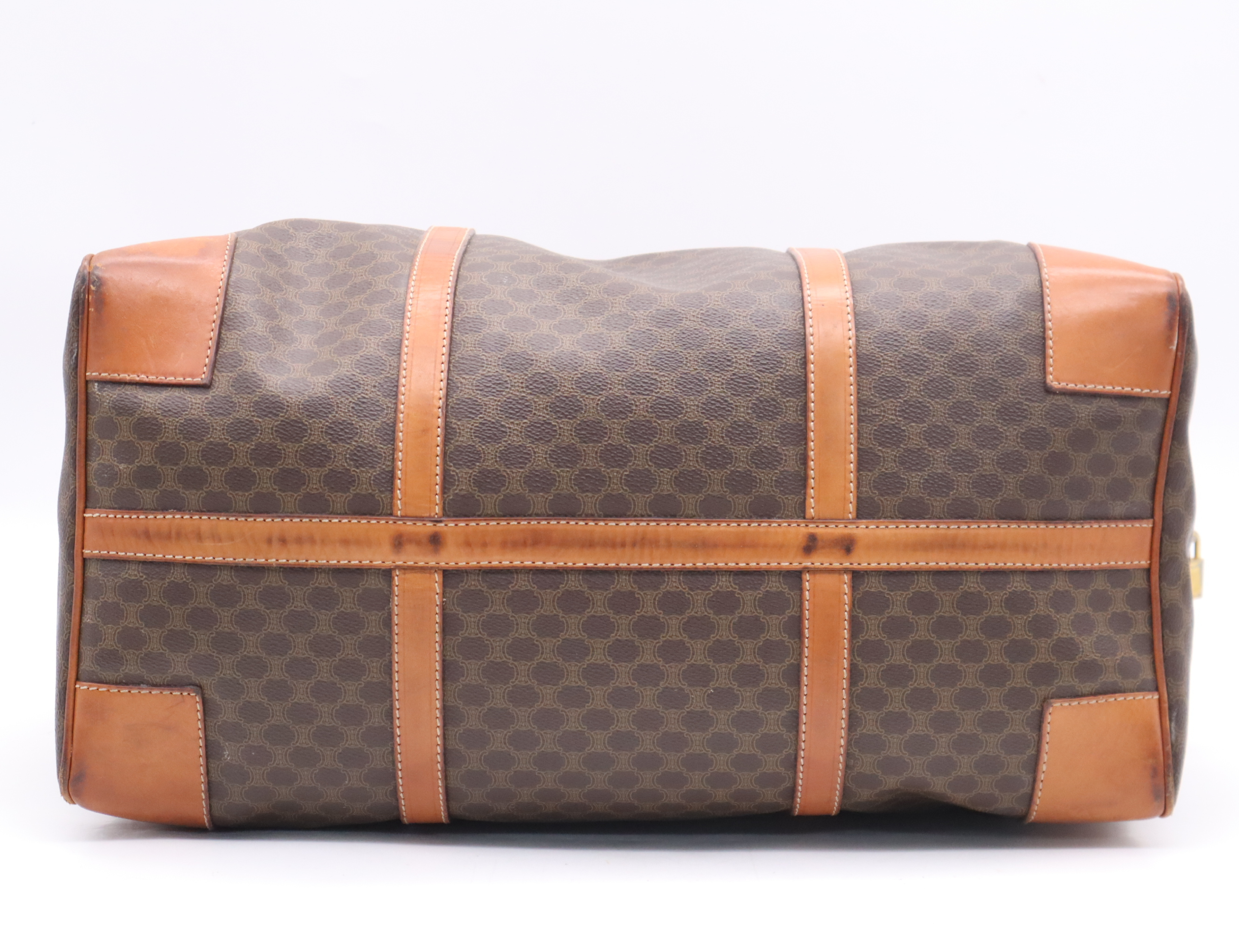 PVC x Leather Macadam Boston Bag, Brown, Gold Hardware, with Padlock, 2 Keys, and Clochette. — view 4