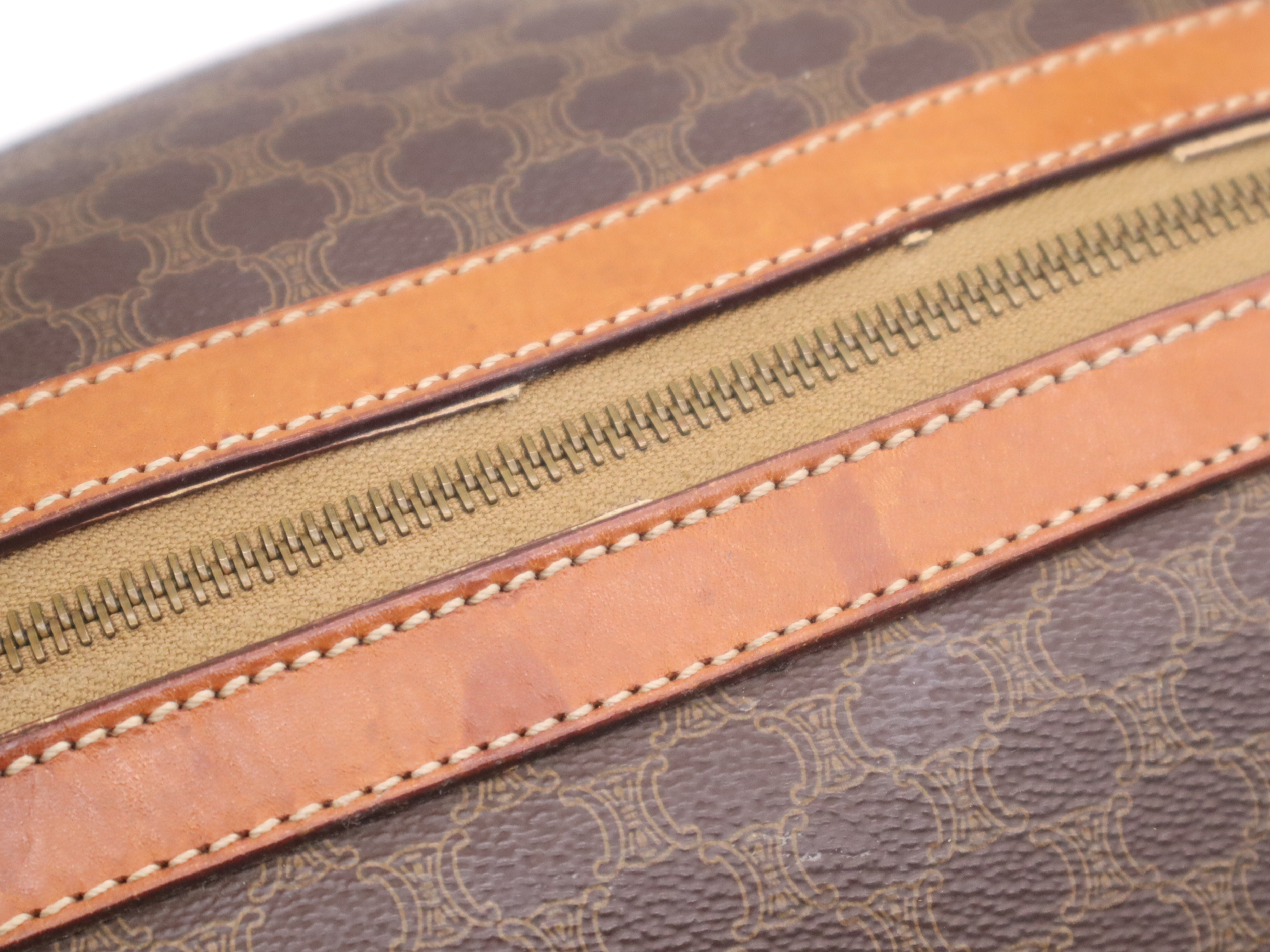 PVC x Leather Macadam Boston Bag, Brown, Gold Hardware, with Padlock, 2 Keys, and Clochette. — view 10