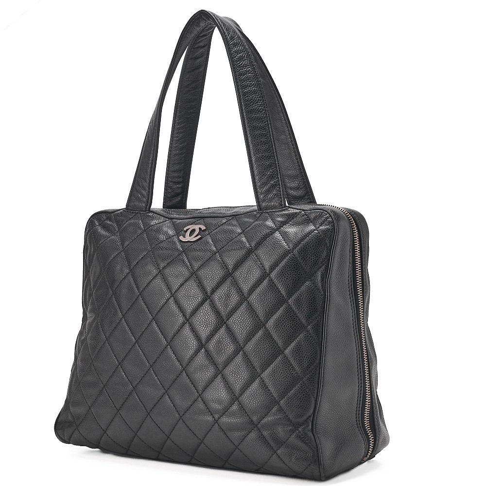 Caviar Skin Matelassé Coco Mark Handbag — view 3