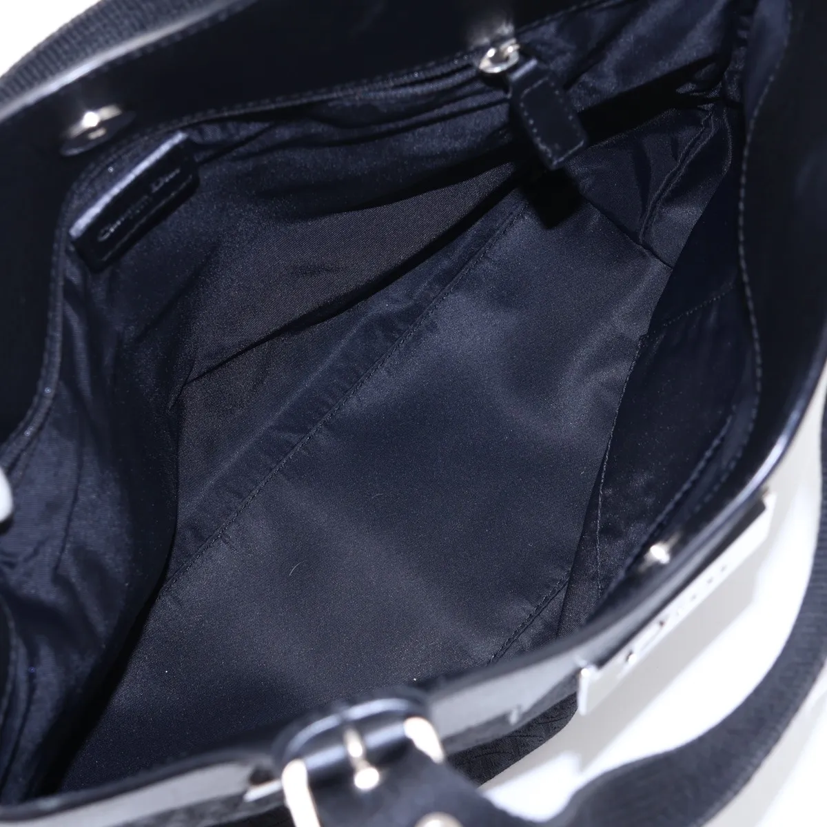 Trotter Street Chic Canvas x Leather Handbag, Black — view 7