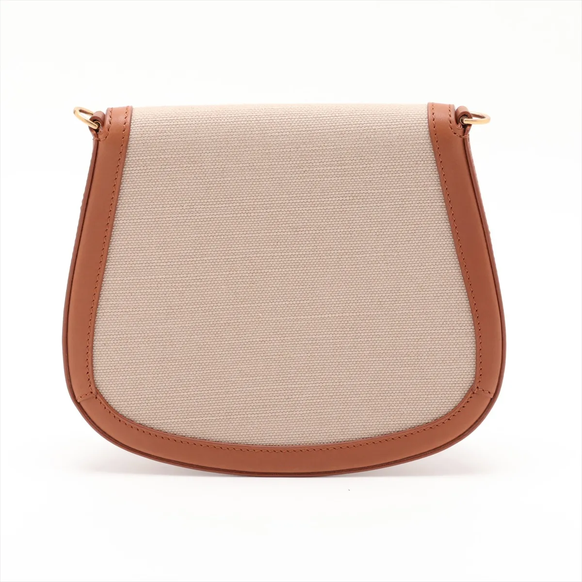 Voltaire Mini Canvas x Leather Shoulder Bag, Beige x Brown, 818896 — view 2