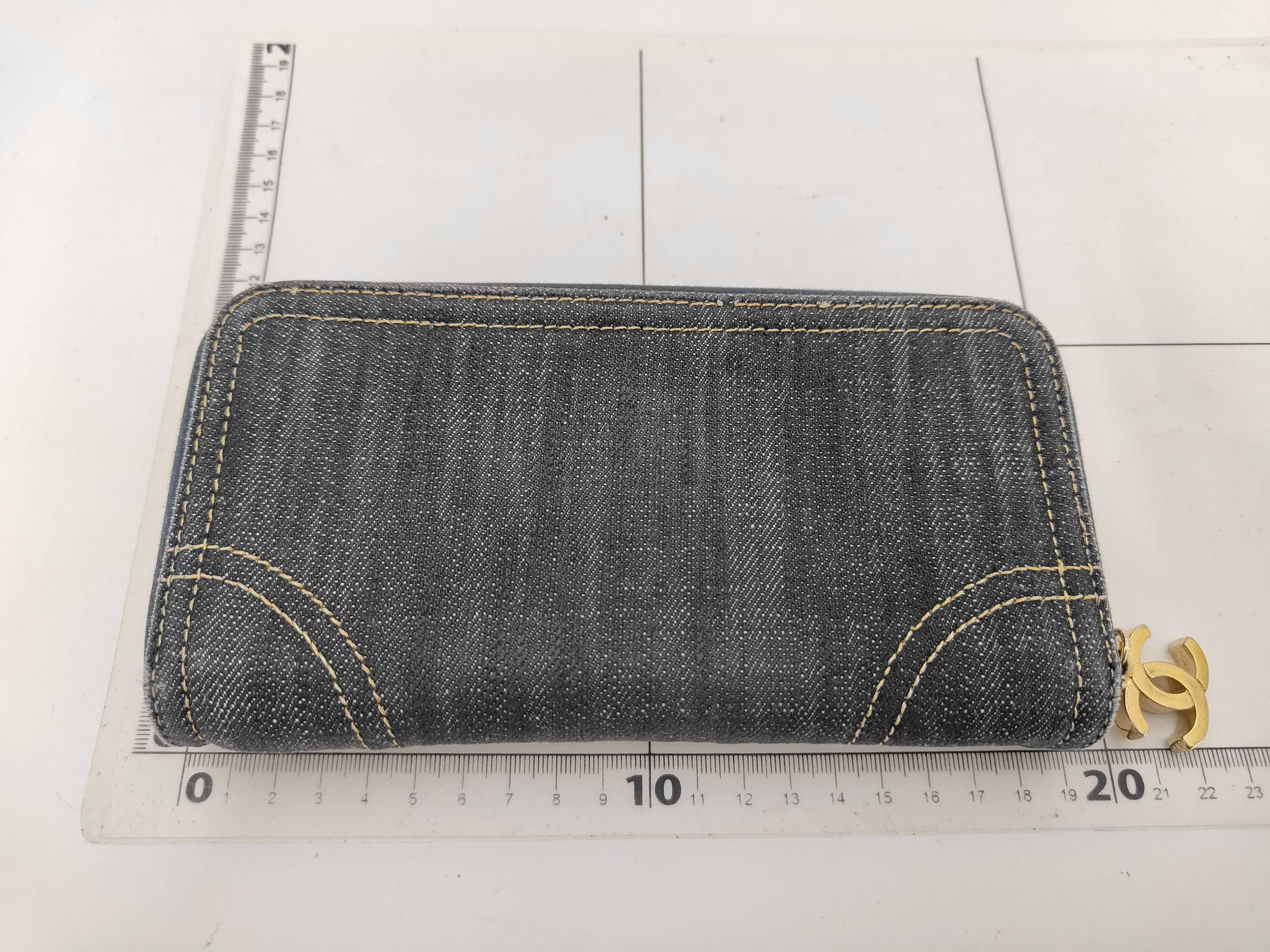 denim long wallet, serial number in the teens, with sticker. — view 2