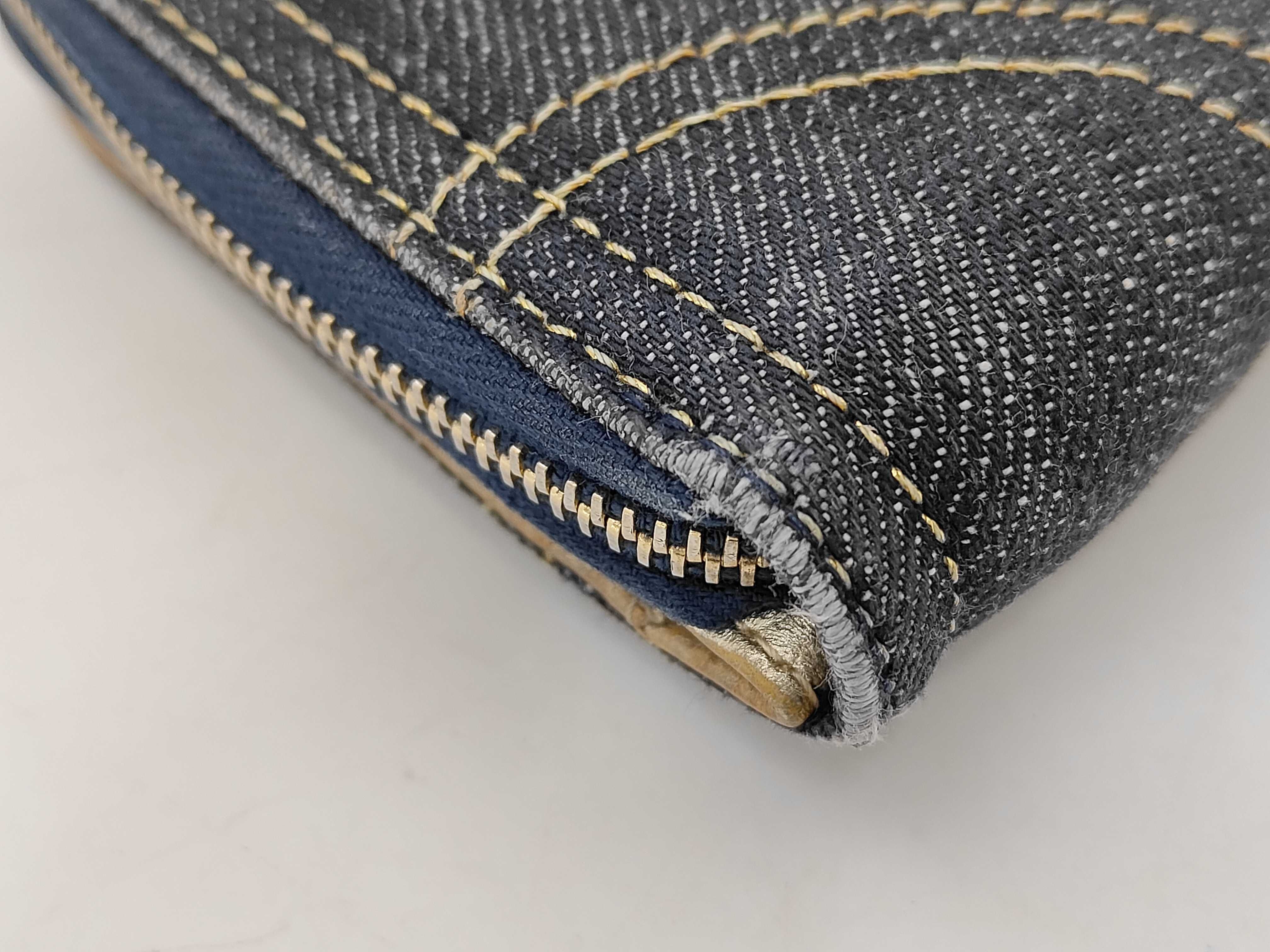 denim long wallet, serial number in the teens, with sticker. — view 3