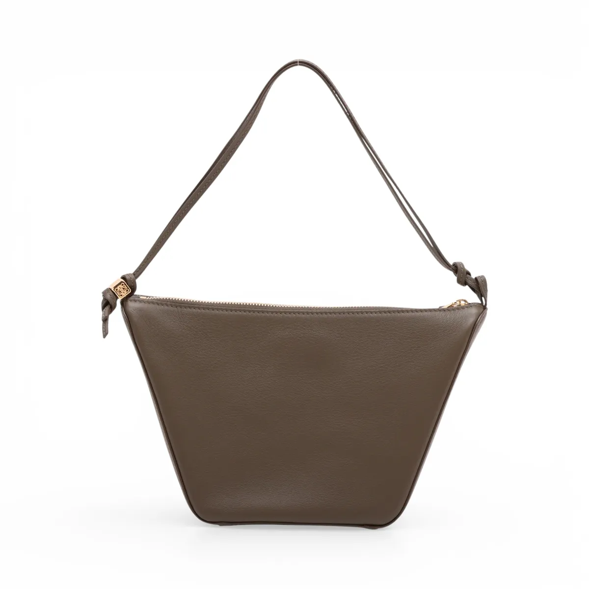 Mini Hobo Leather 2-Way Shoulder Bag, Khaki — view 2
