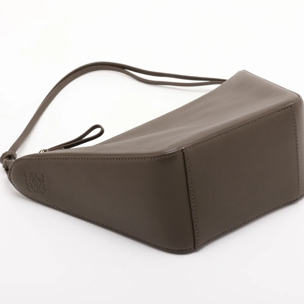 Mini Hobo Leather 2-Way Shoulder Bag, Khaki — view 4