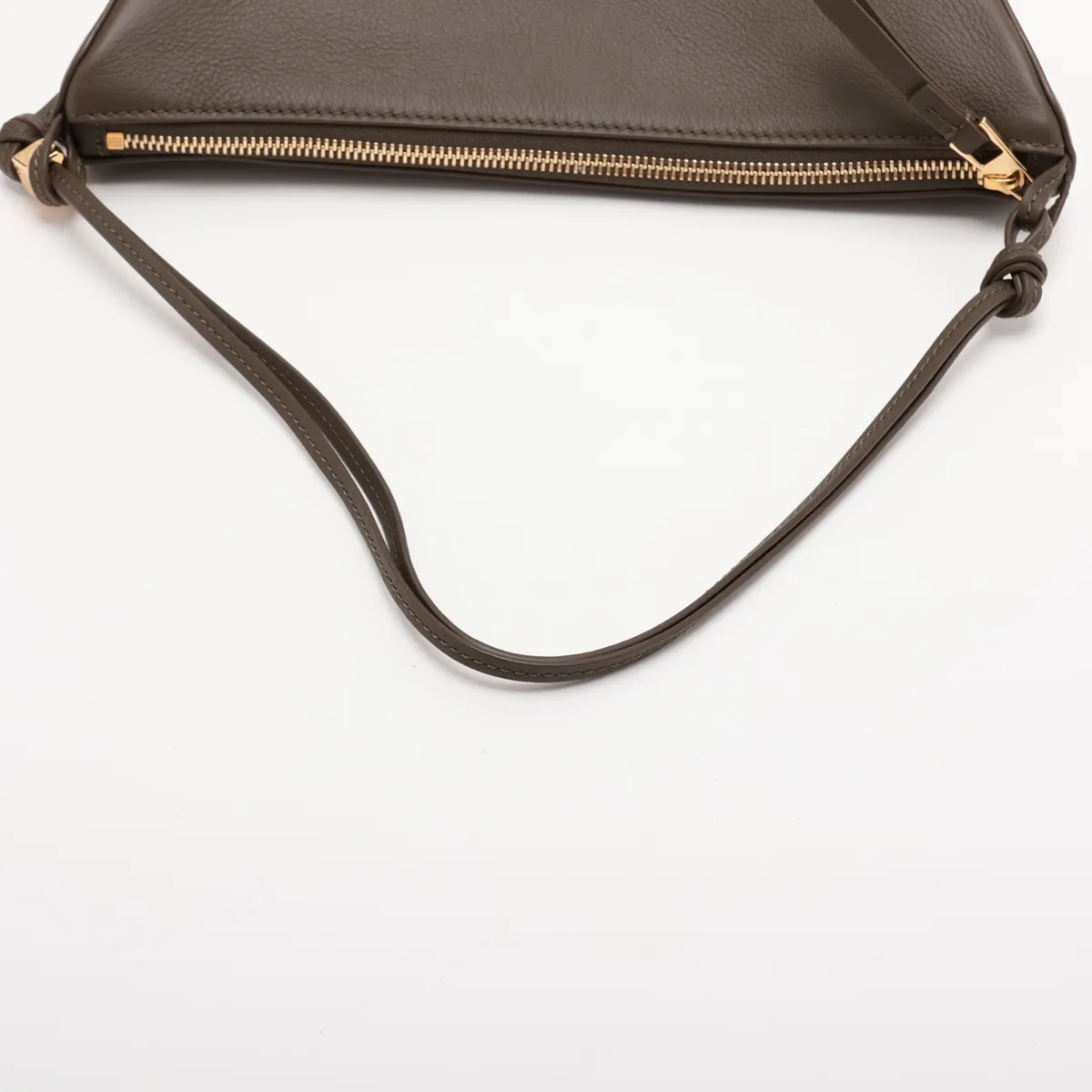 Mini Hobo Leather 2-Way Shoulder Bag, Khaki — view 5