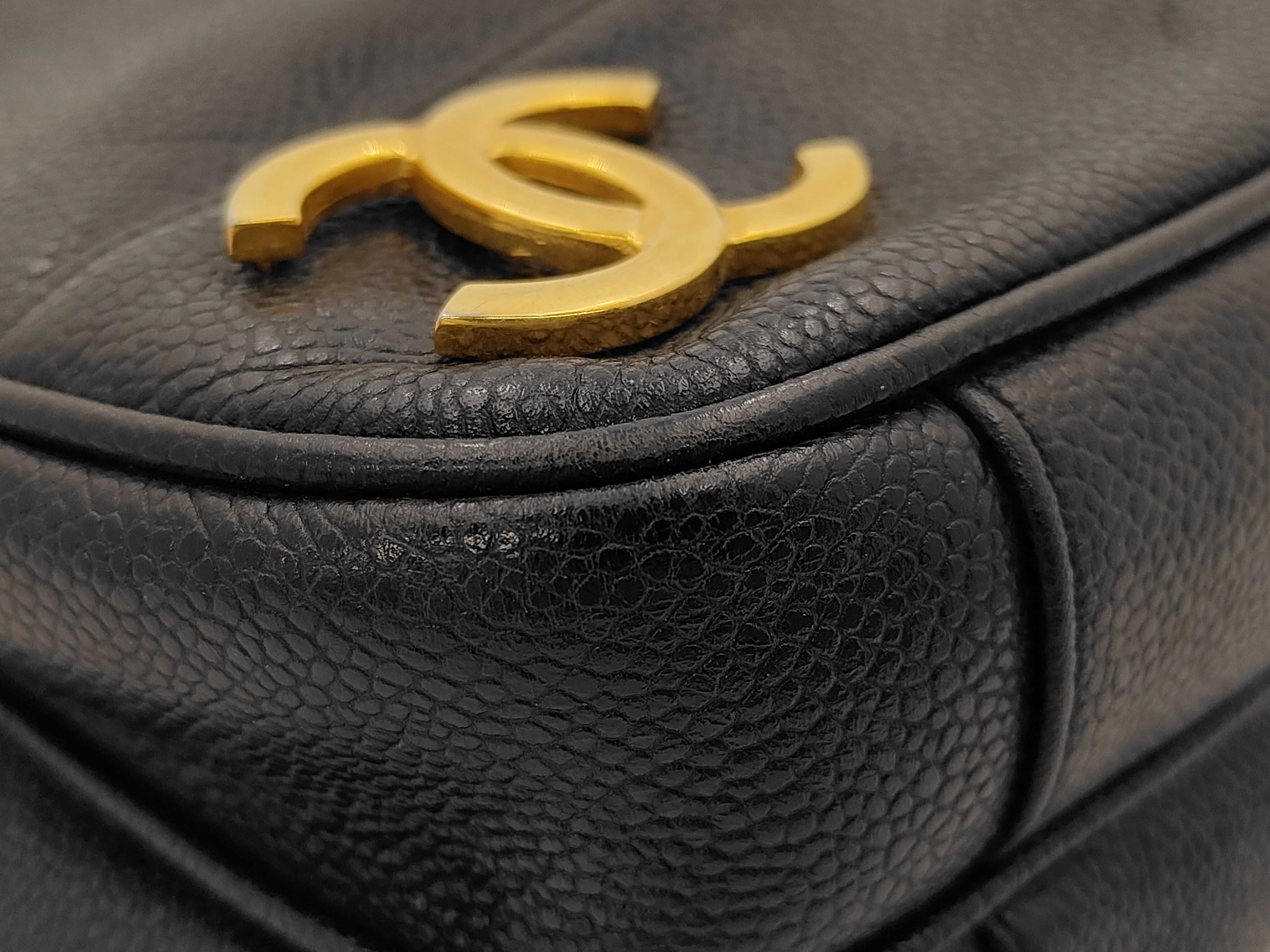 Caviar Skin Triple Coco Chain Tote Shoulder Bag (with seal and card) — view 6