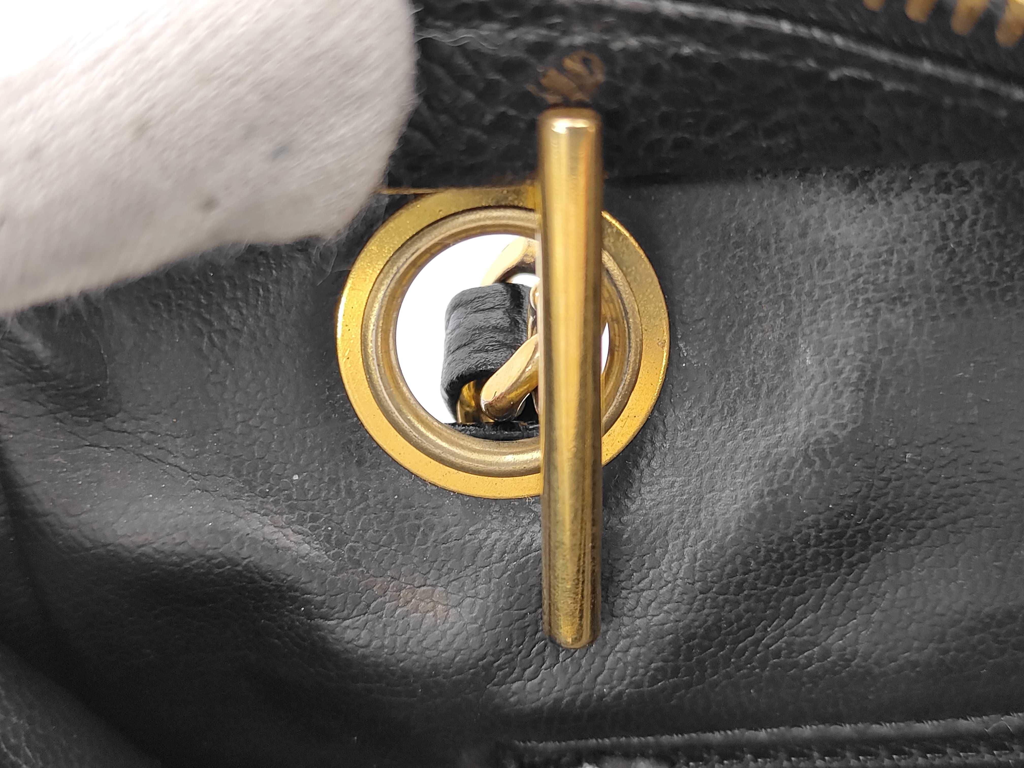 Caviar Skin Triple Coco Chain Tote Shoulder Bag (with seal and card) — view 7