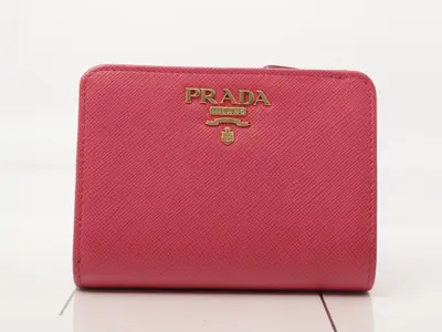 Saffiano Compact Wallet, Pink, Unused