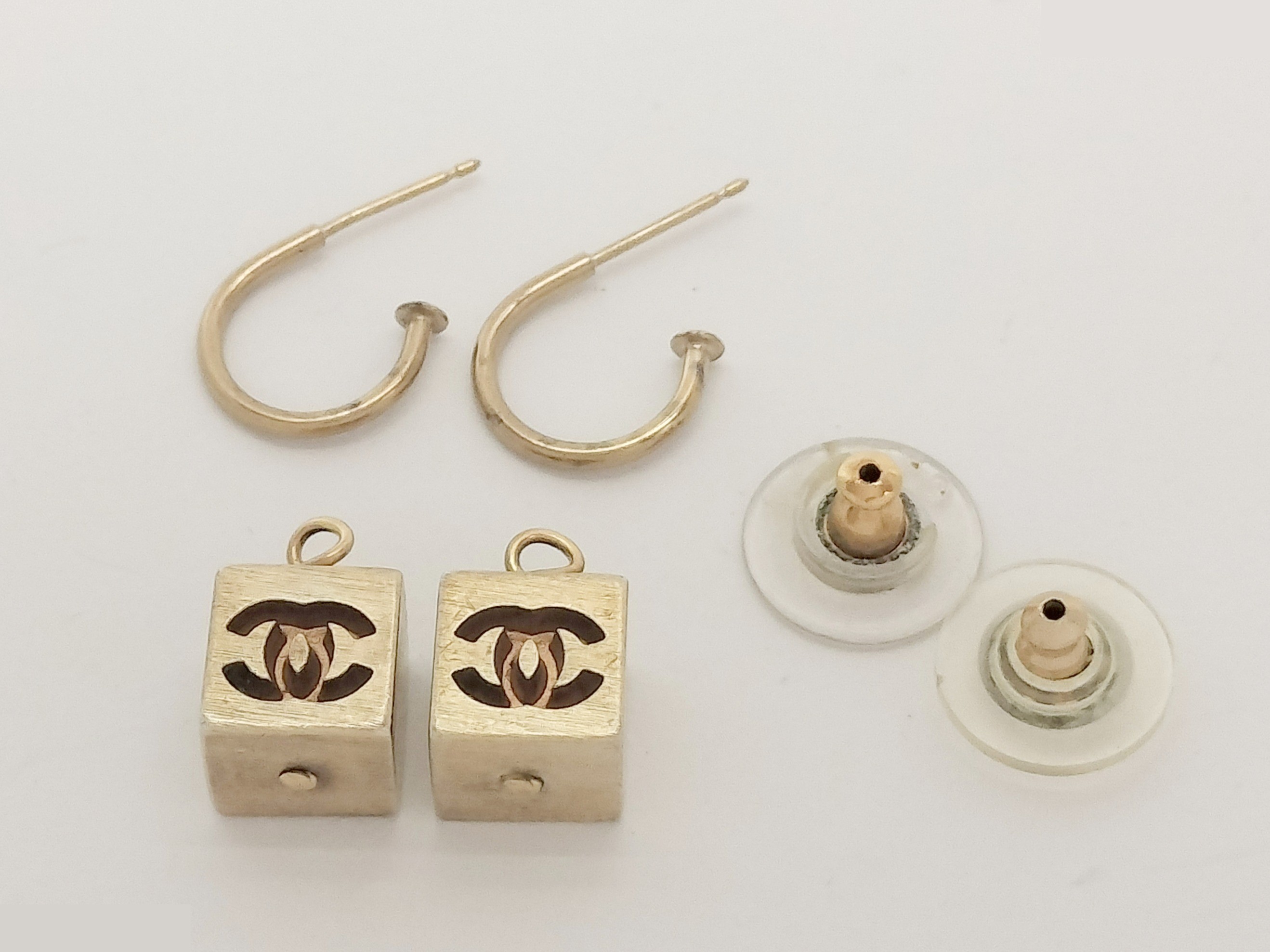 Coco Cube Gold Earrings — view 2