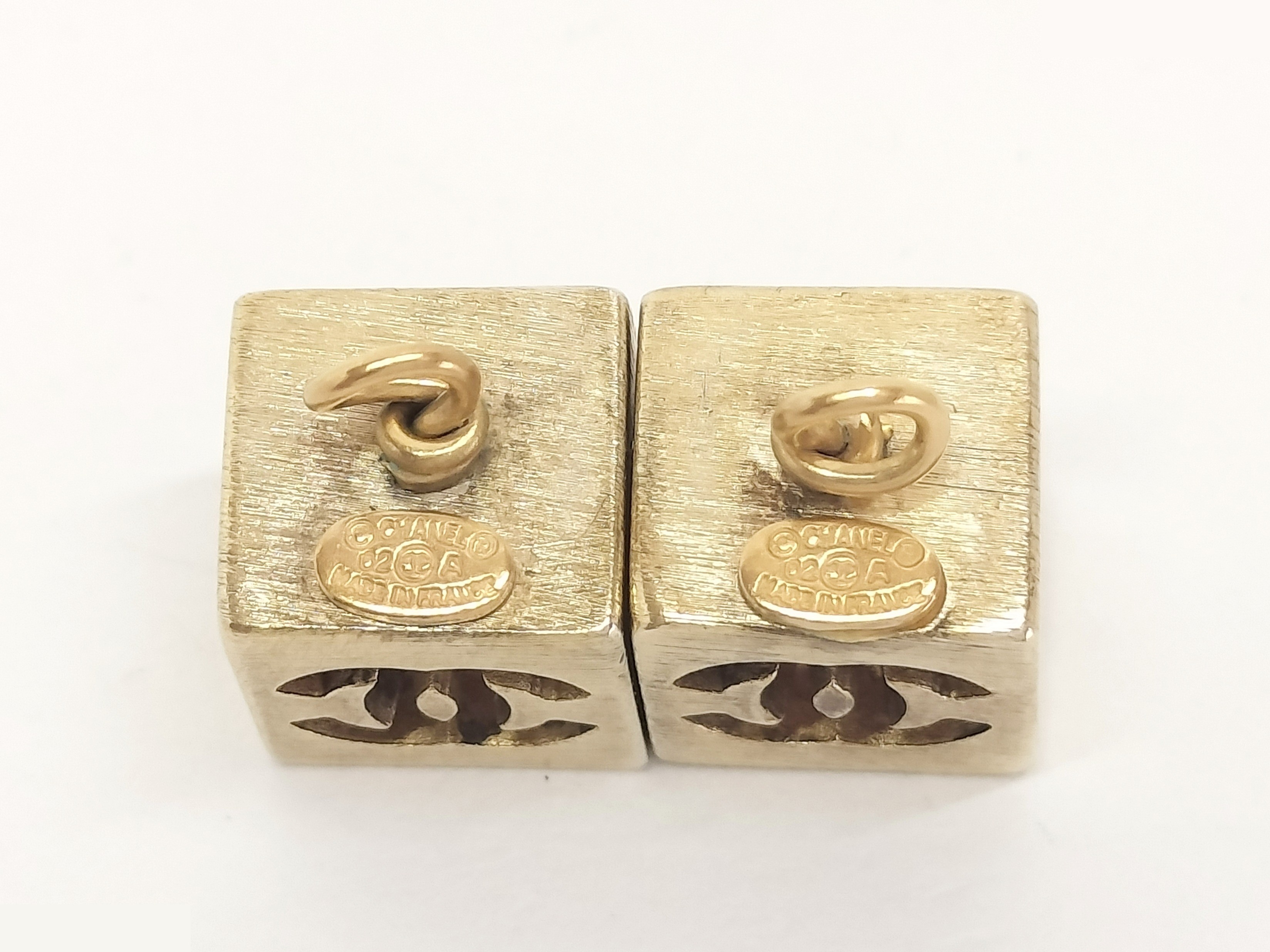 Coco Cube Gold Earrings — view 3