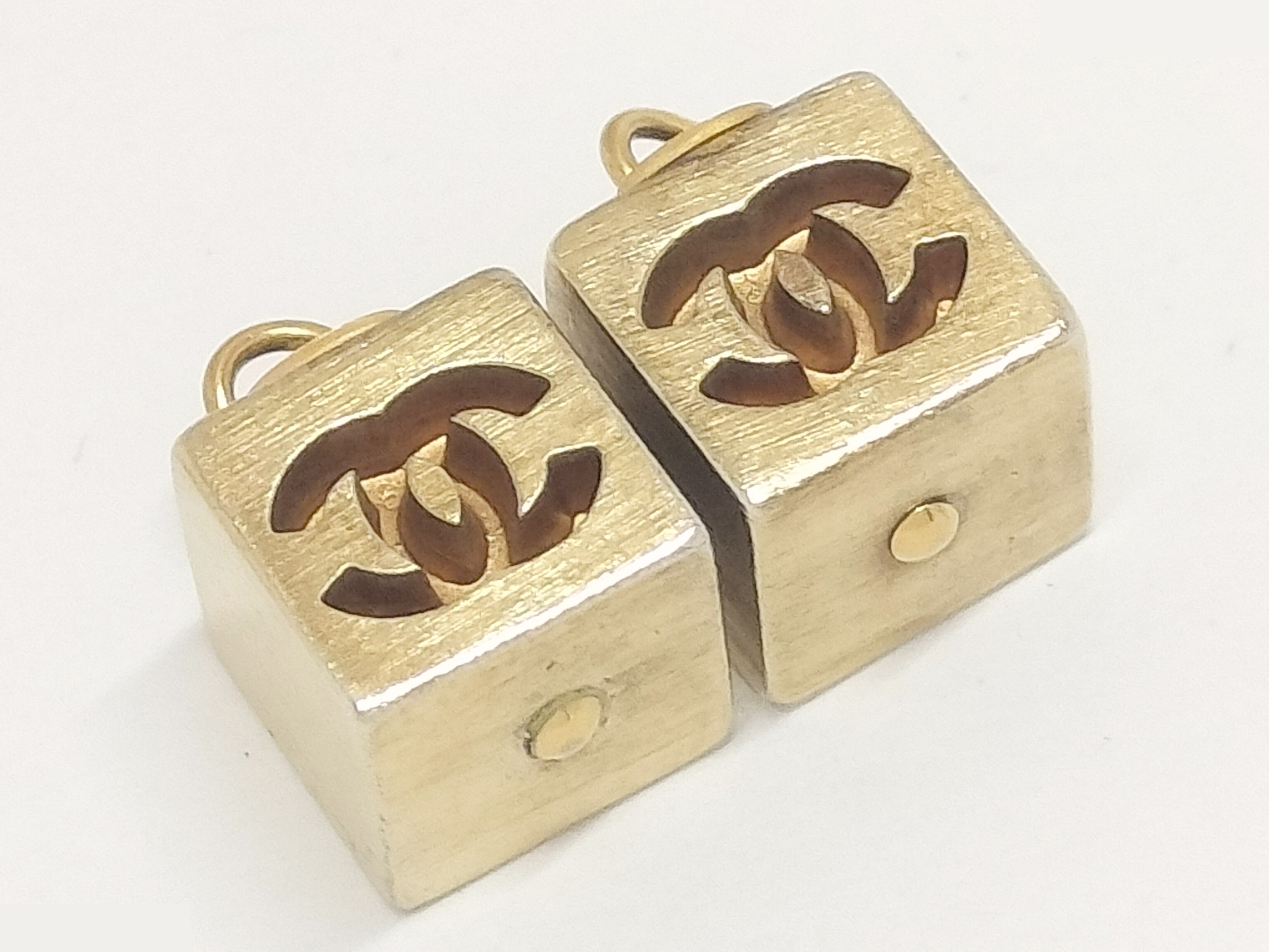 Coco Cube Gold Earrings — view 4