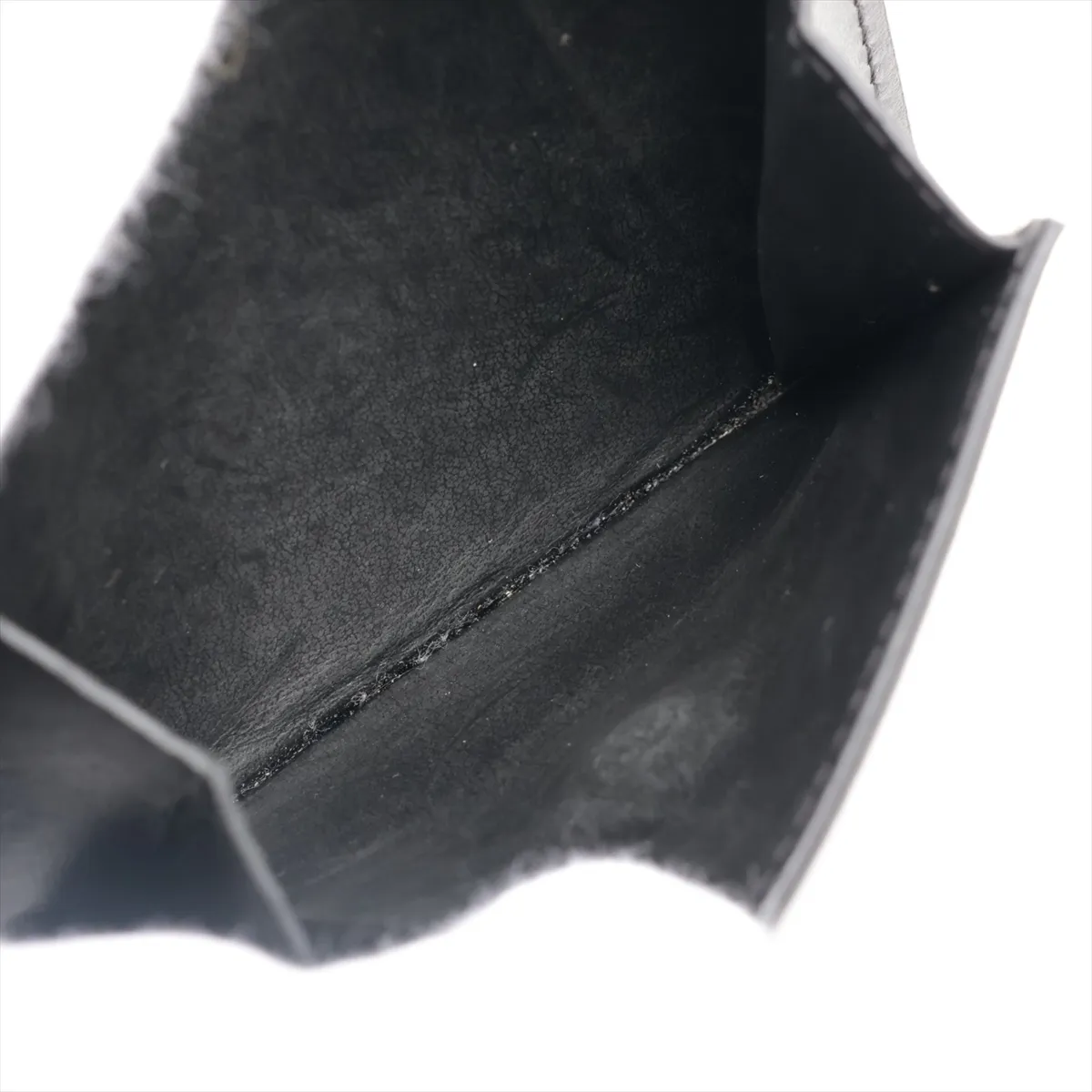 Leather Compact Wallet, Black — view 7