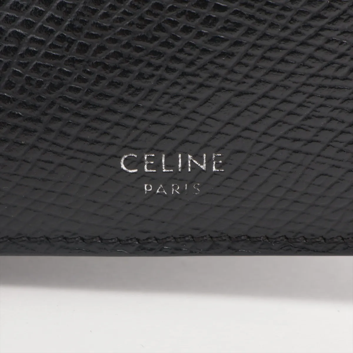 Leather Compact Wallet, Black — view 8